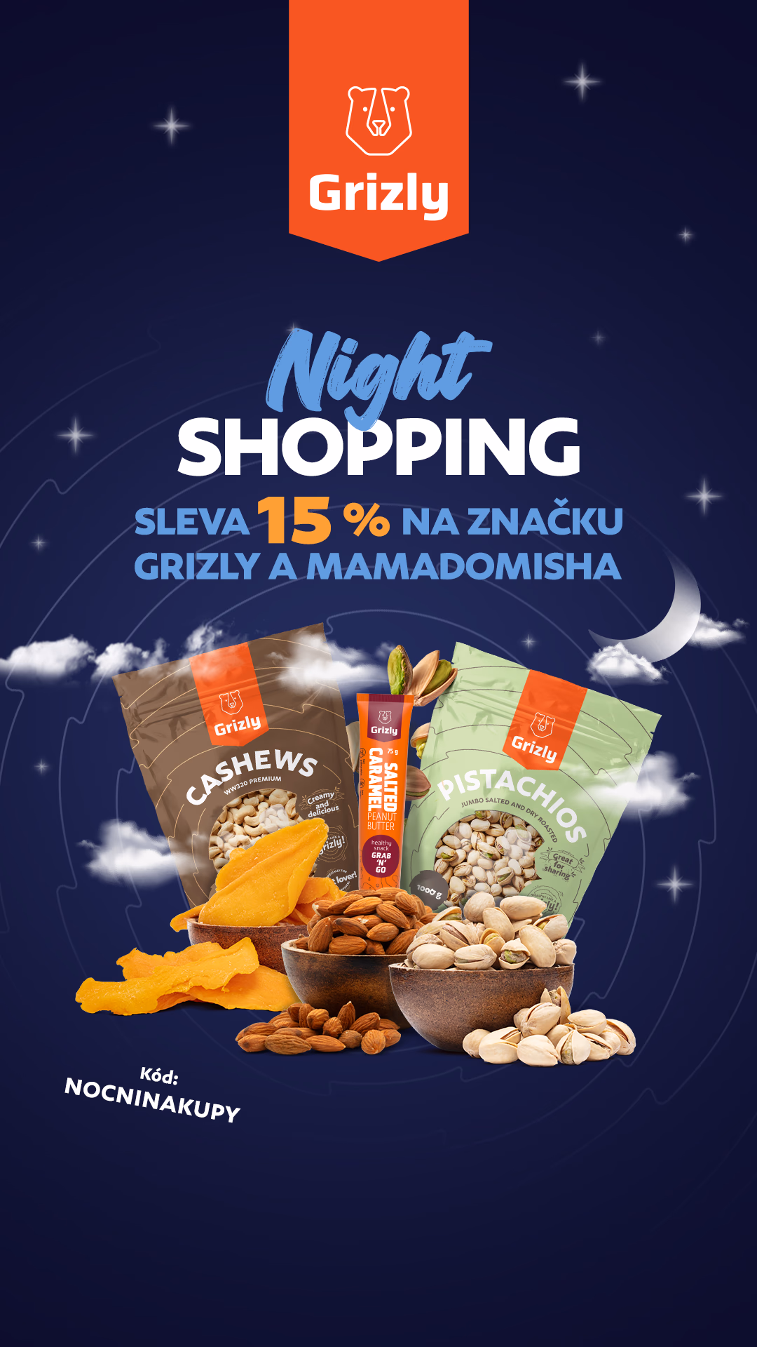 Grizly Nuts Night Shopping Ad