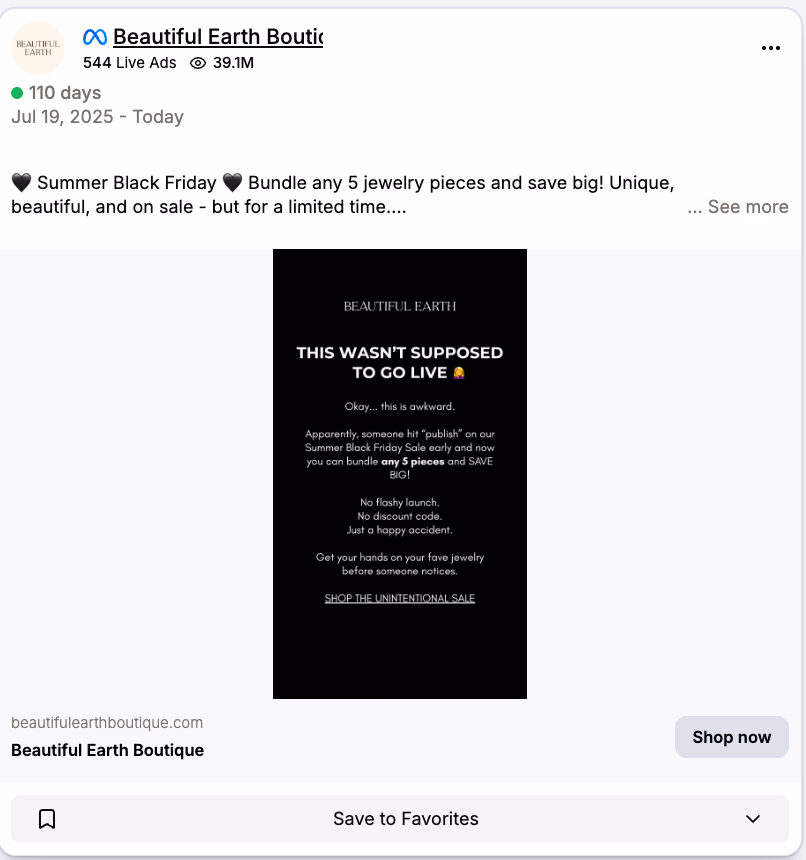 Beautiful Earth Boutique Ad