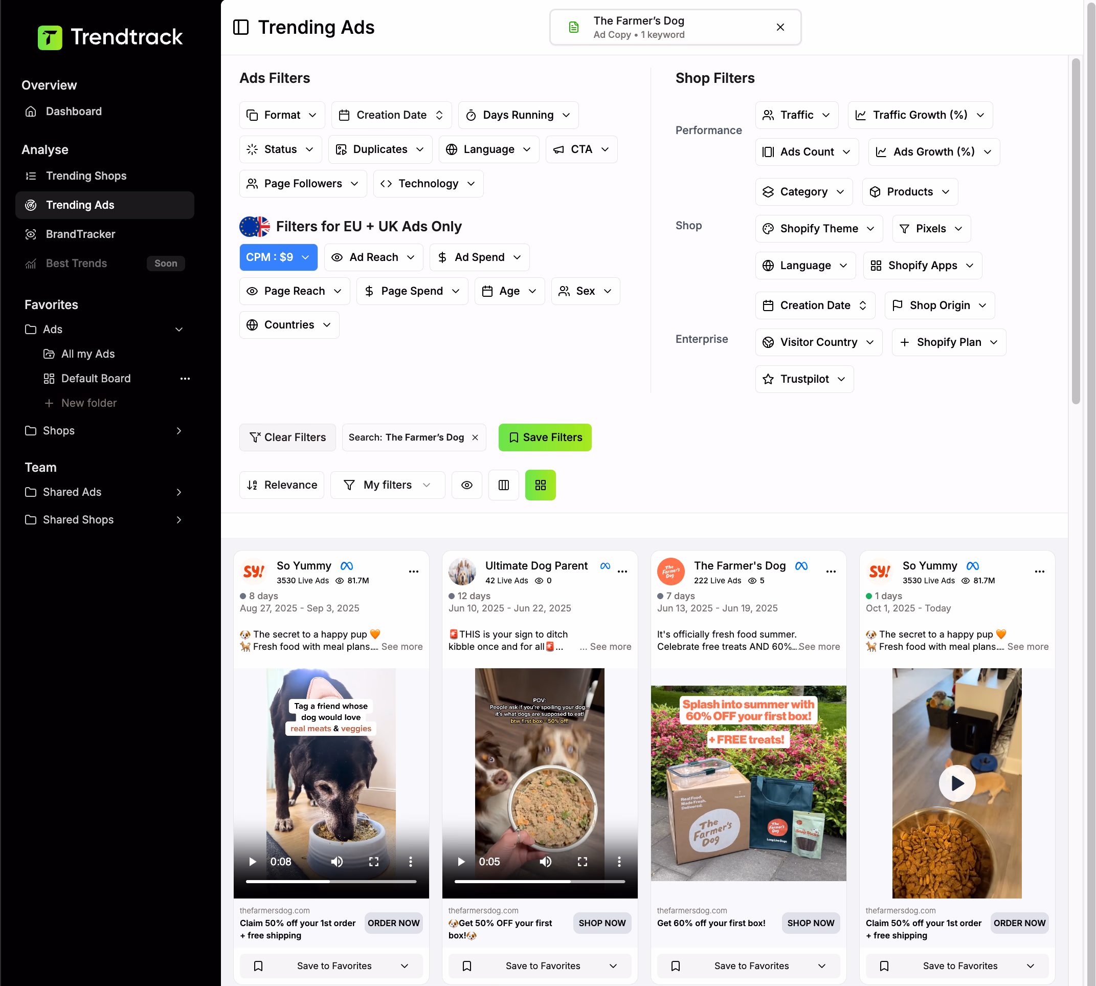 Trendtrack Trending Ads View