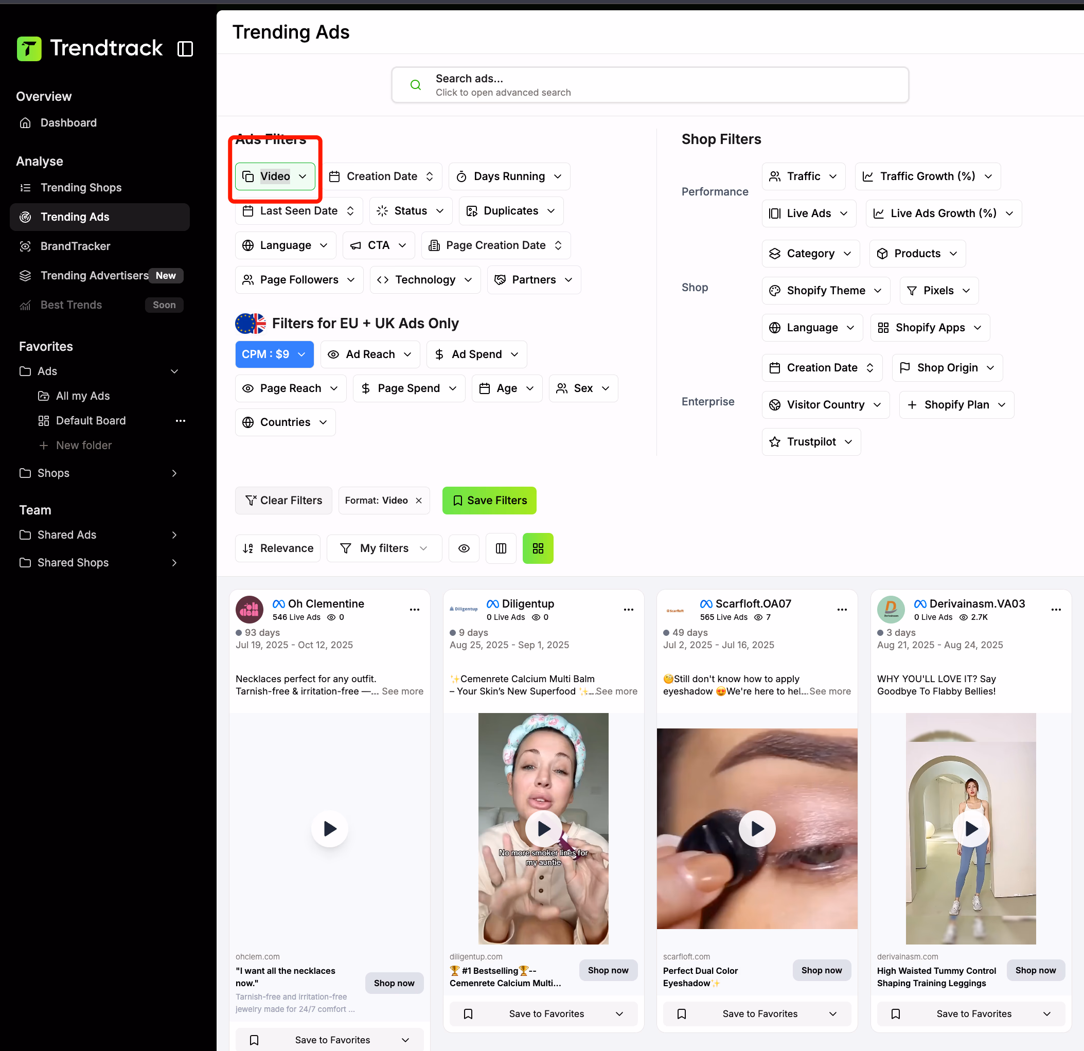 Ads Filters Trending Ads