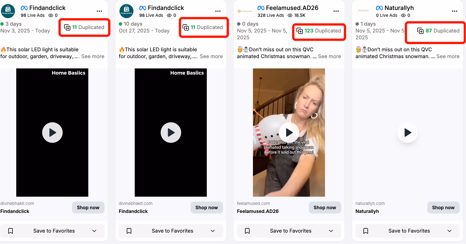 Facebook Ads Duplicated Ads