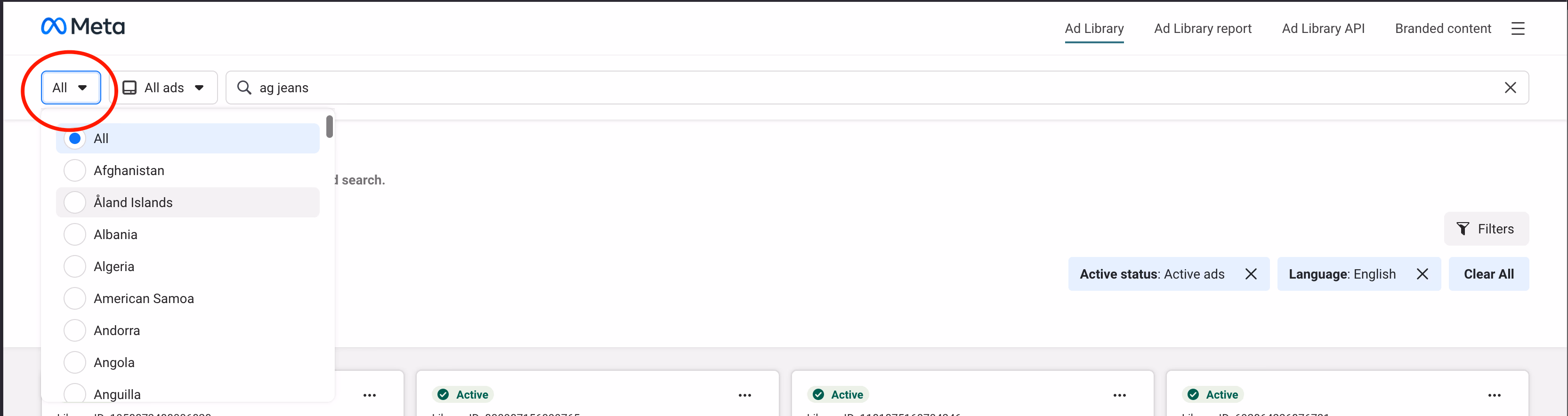 Filter Menu All Selected