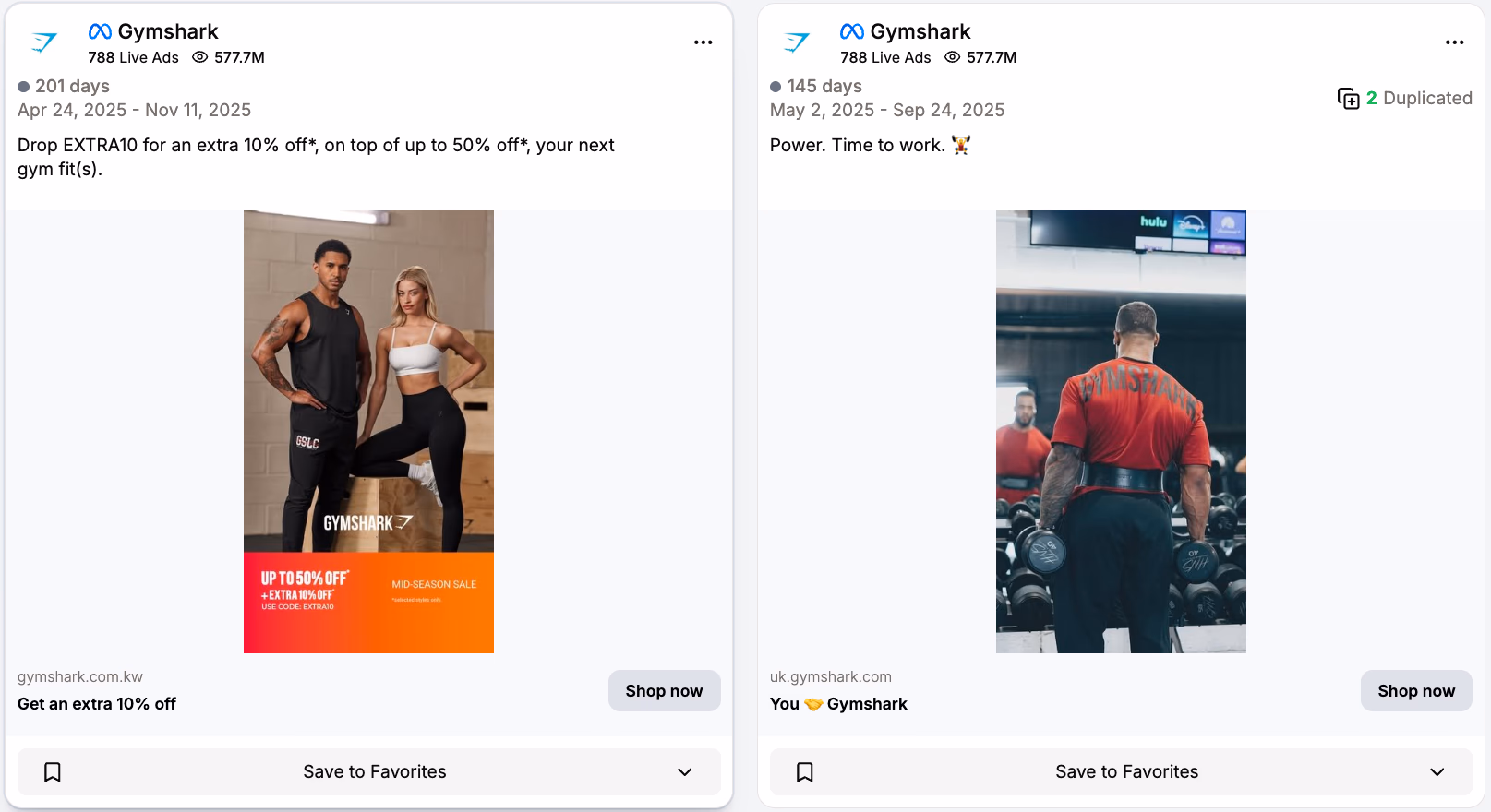 Gymshark Fitness Ads