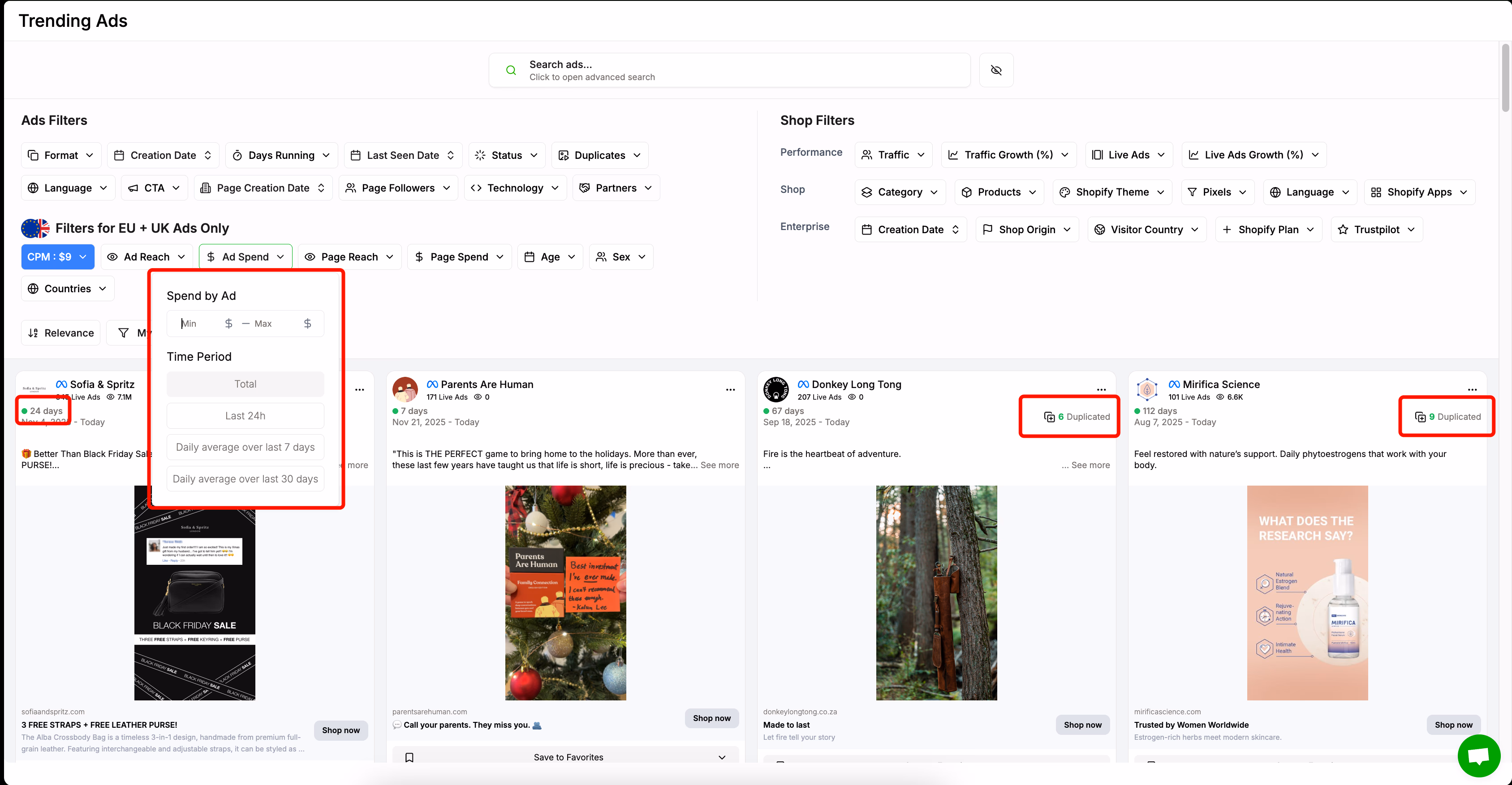 Ad Spend Time Period
