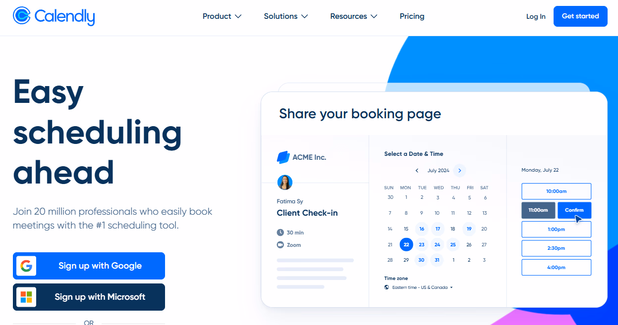 calendly website screenshot