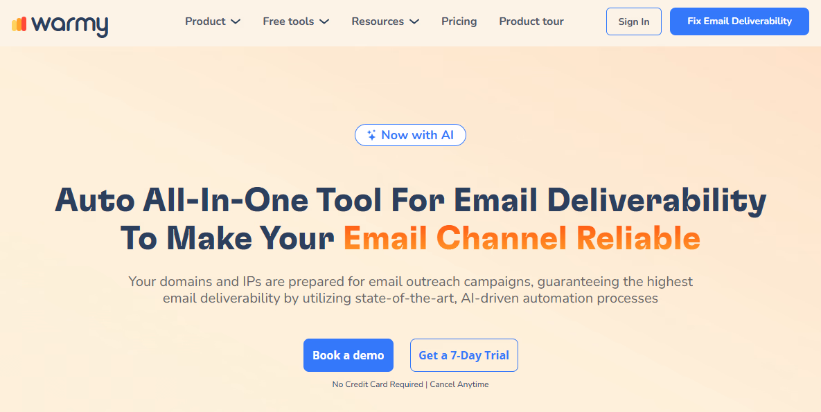 warmy website screenshot