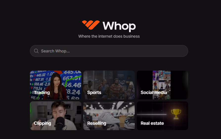 whop search and categories
