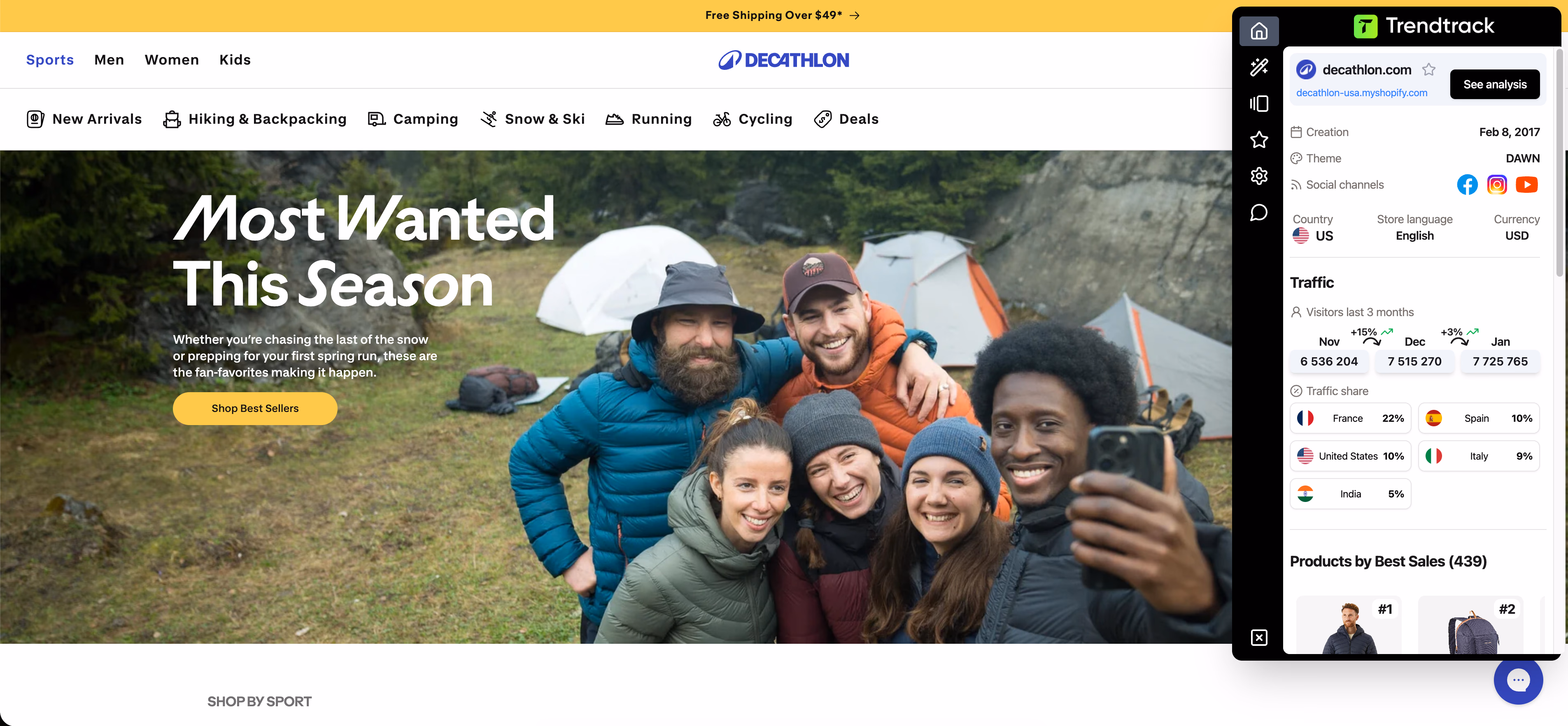 decathlon shopify store screenshot