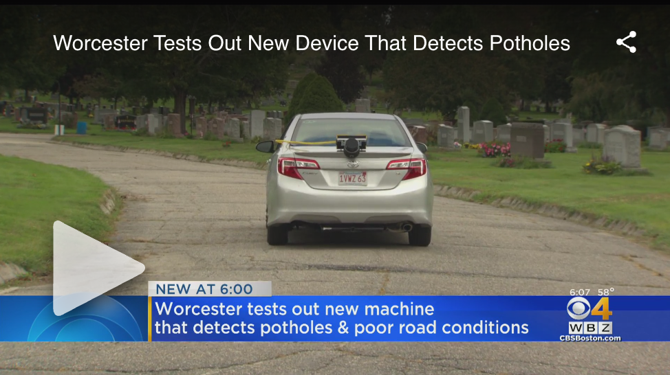 CBS News: Worcester Tests Out New Device That Detects Potholes