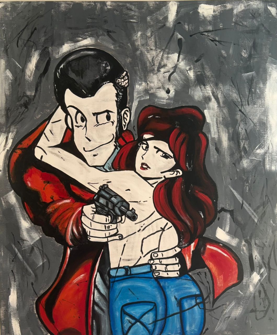 Acrylic on canvas, graphite, unique piece, 100 x 120 cm