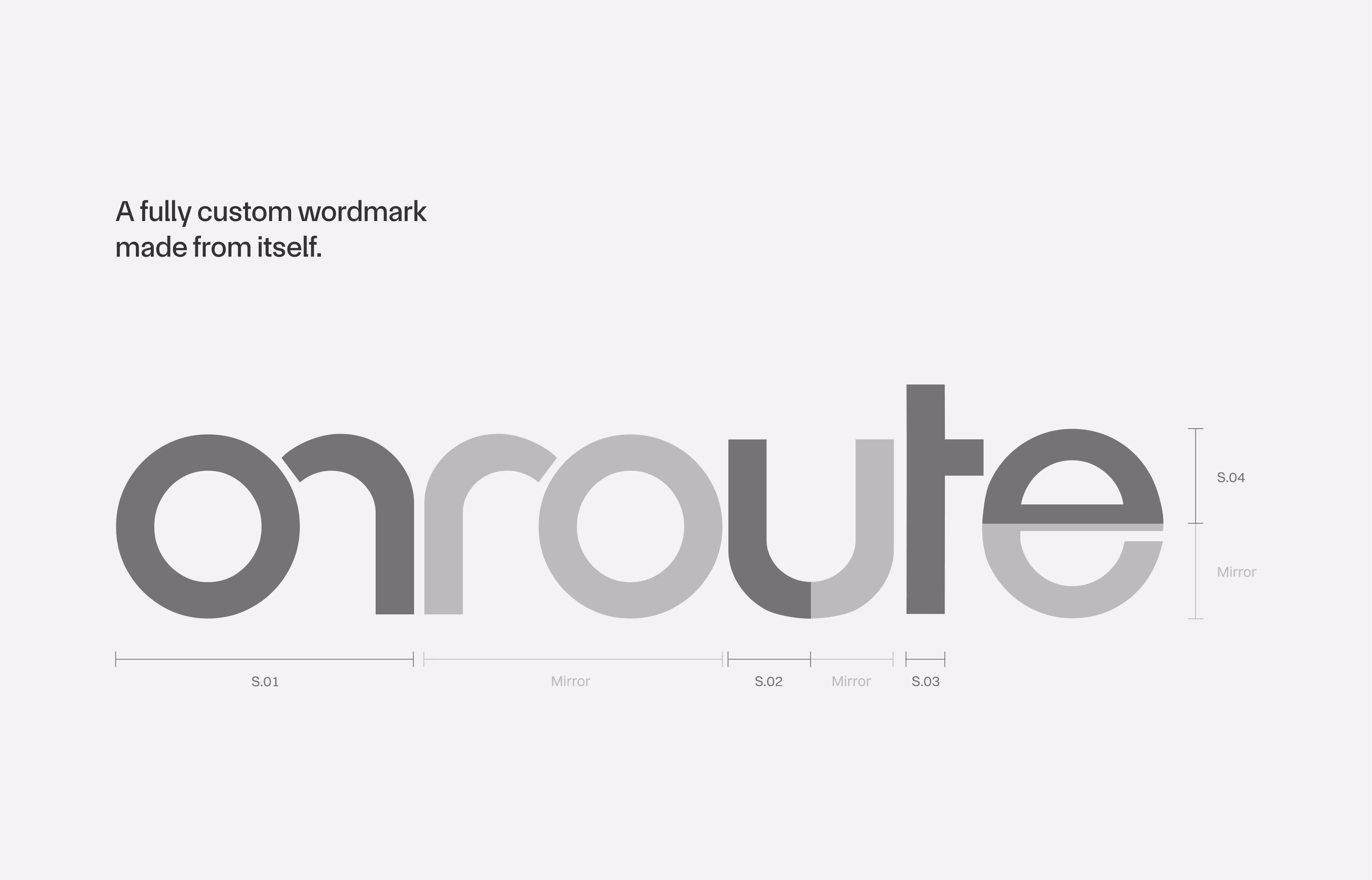 Onroute custom logo construction breakdown graphic