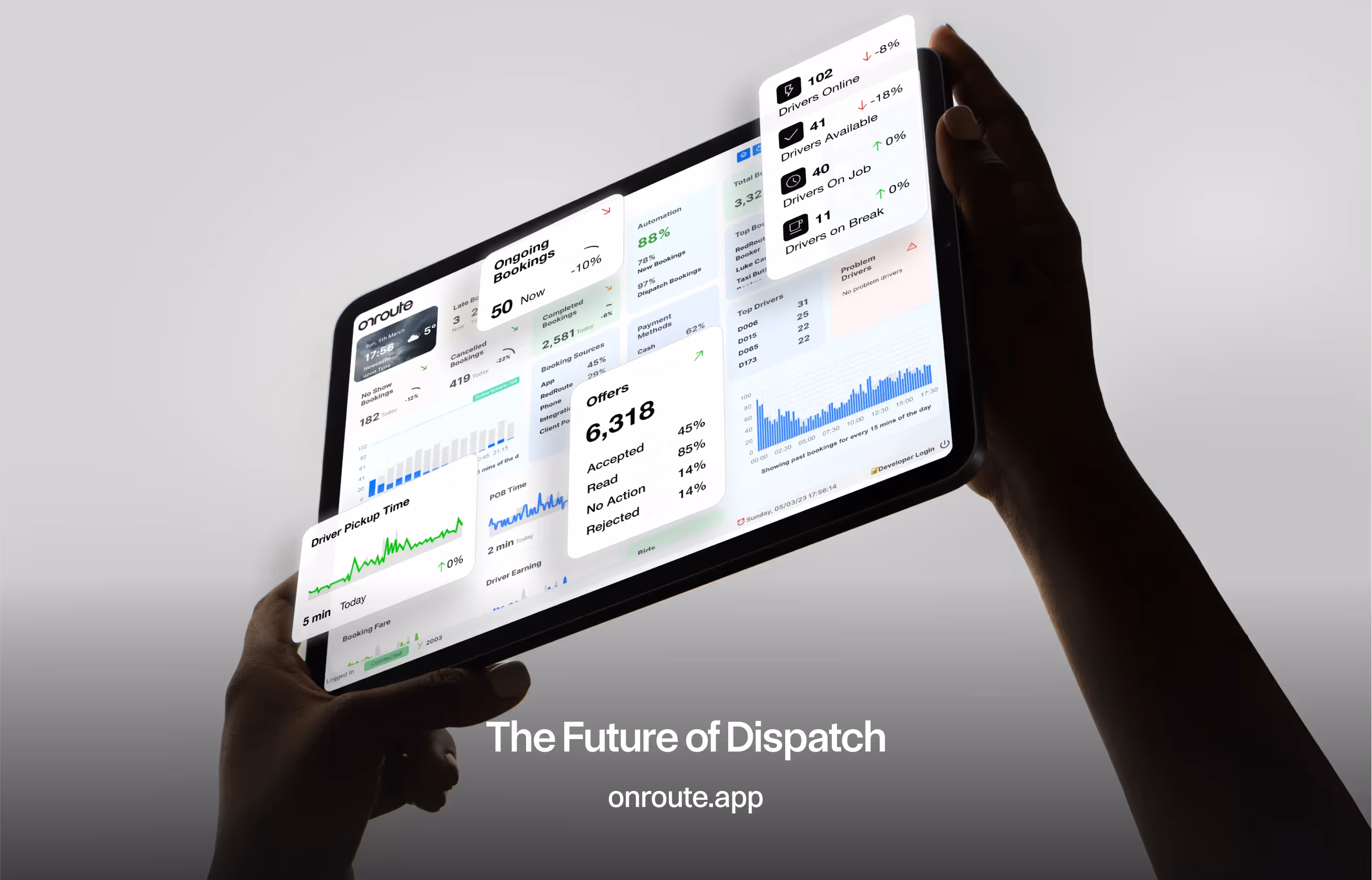 Operator dispatch portal screen advertisement for Onroute