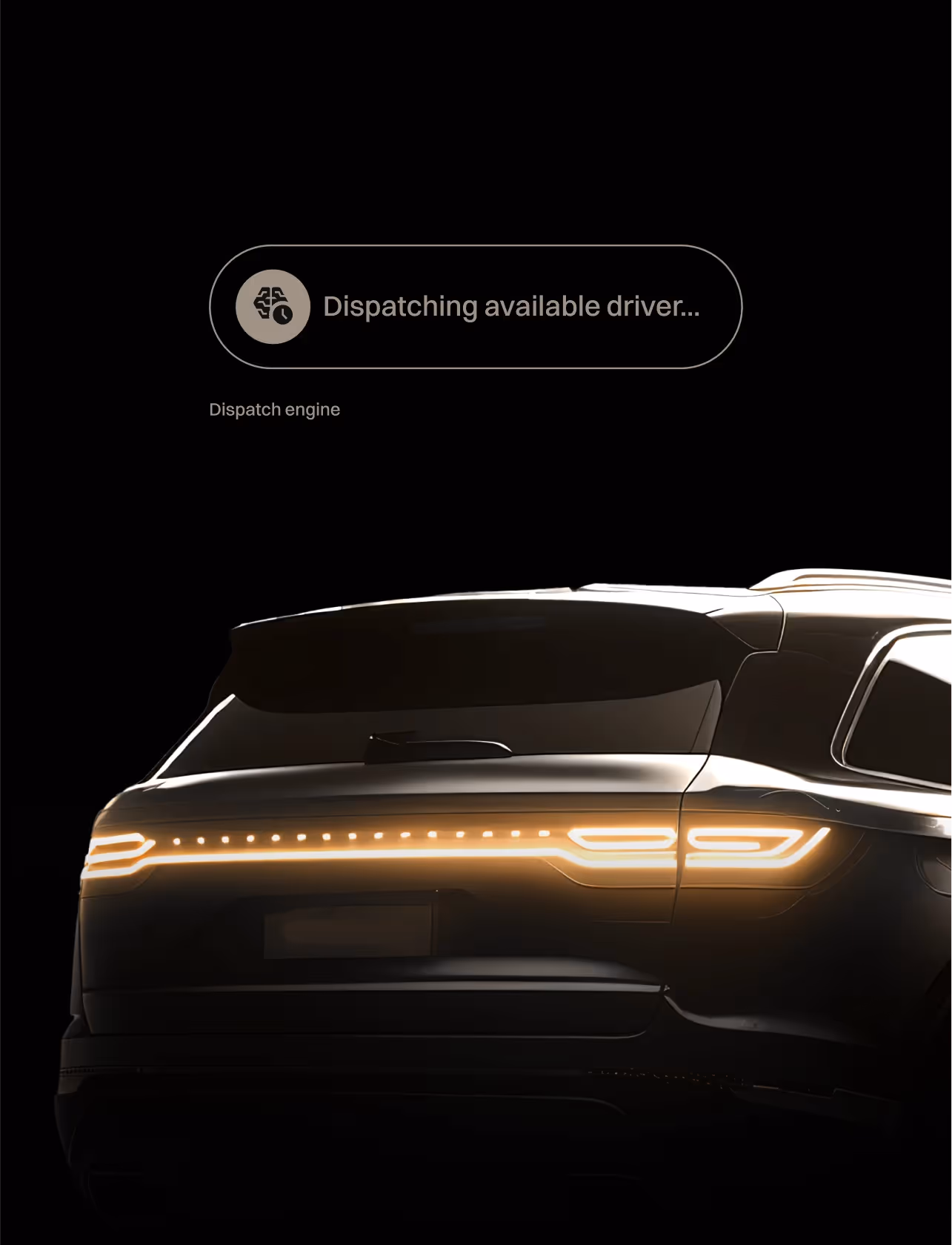 Intelligent AI dispatching car graphic for Onroute web design