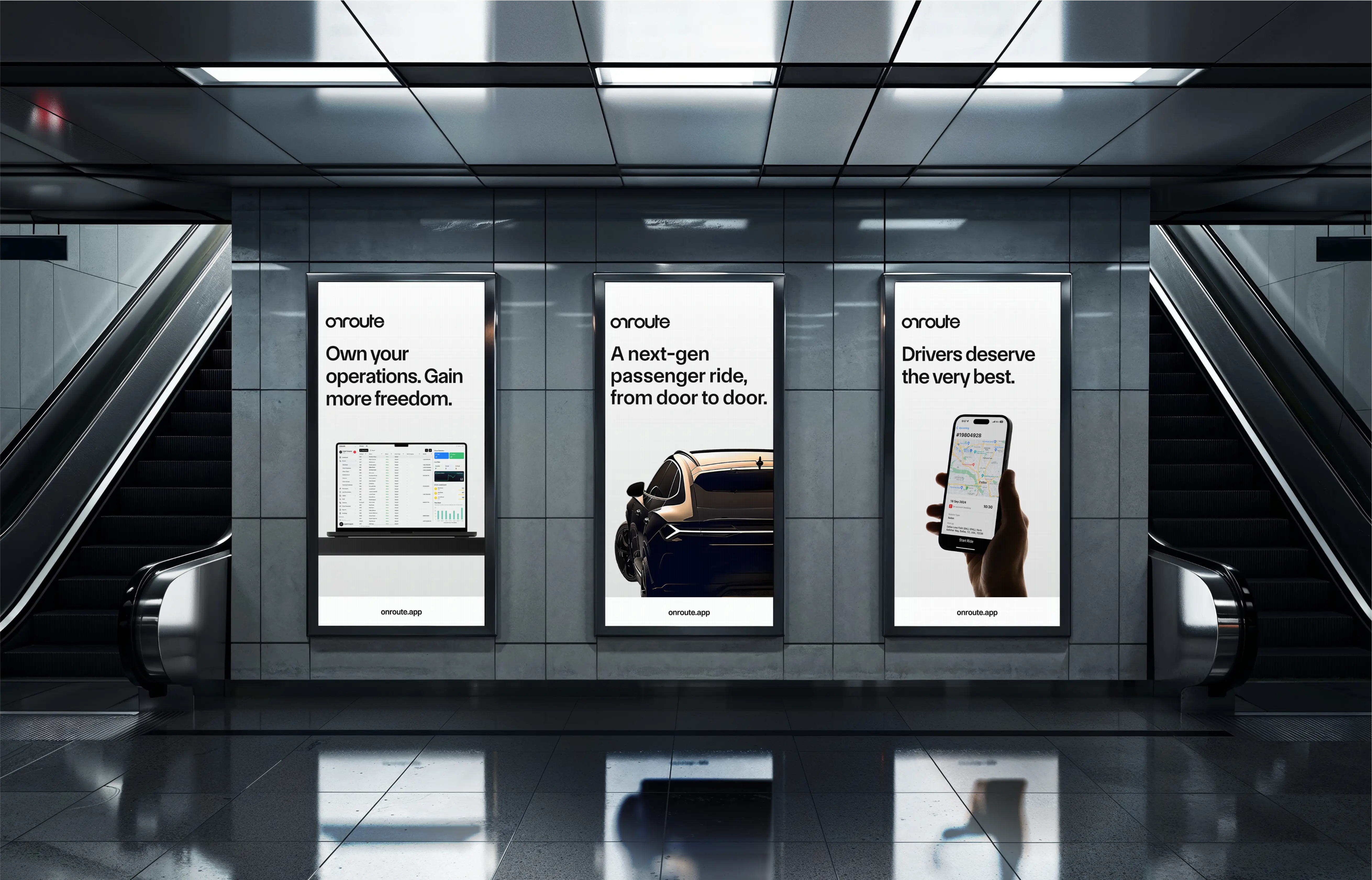 Onroute dispatch software stark, inspiring, hyper-realistic tradeshow booth designs