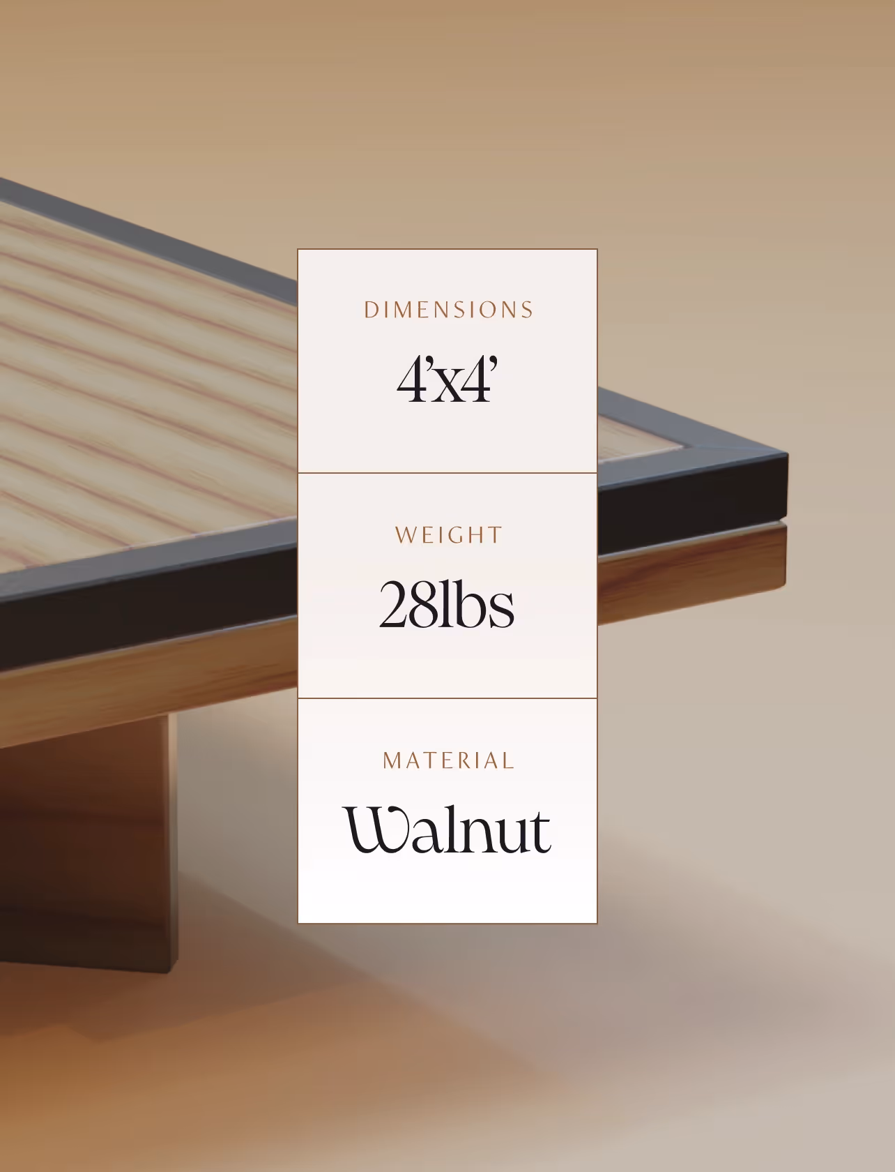 Tabletop Table gaming table specifications information graphic for modern web design