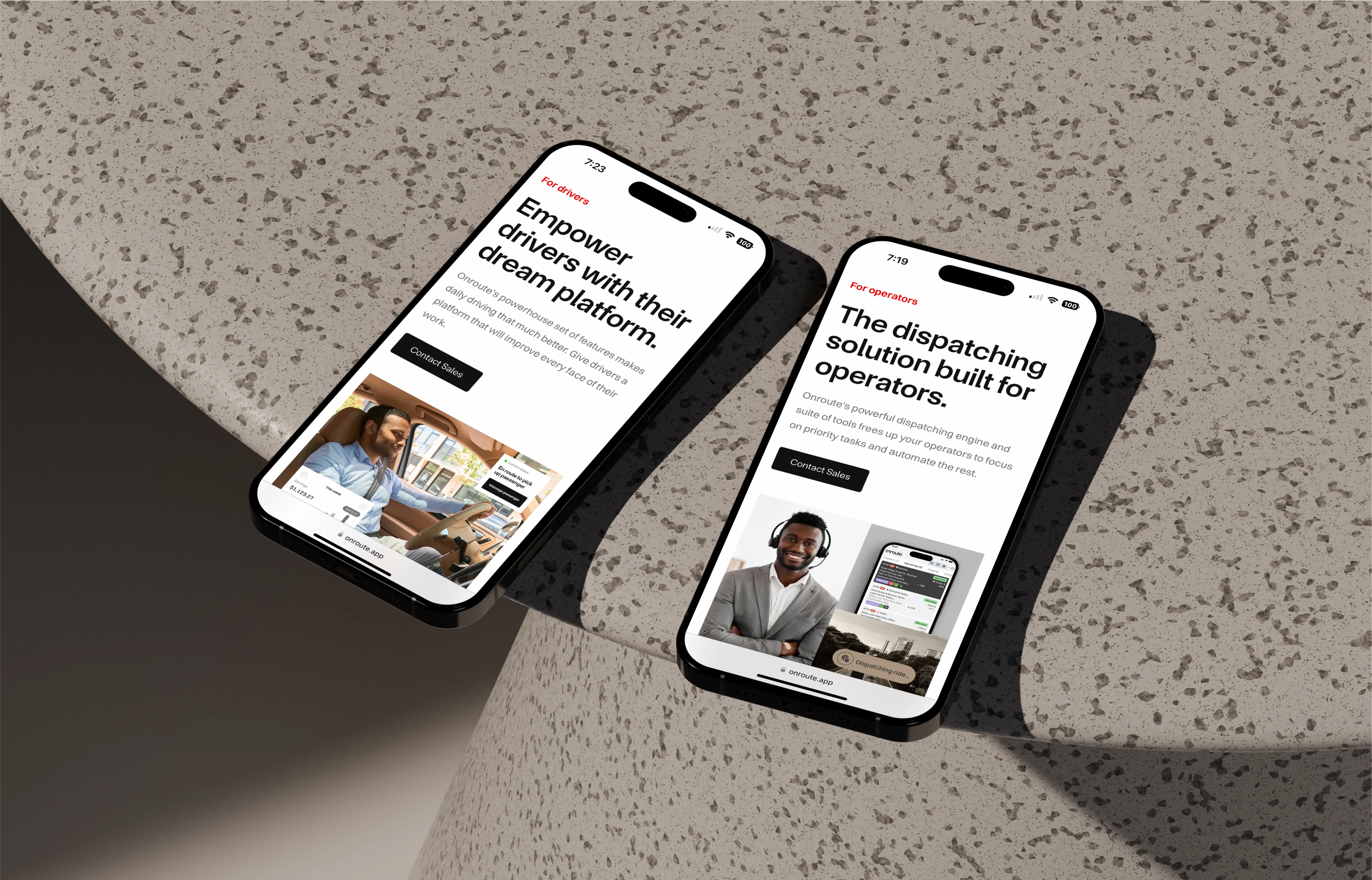 Responsive software web design for Onroute transportation solution