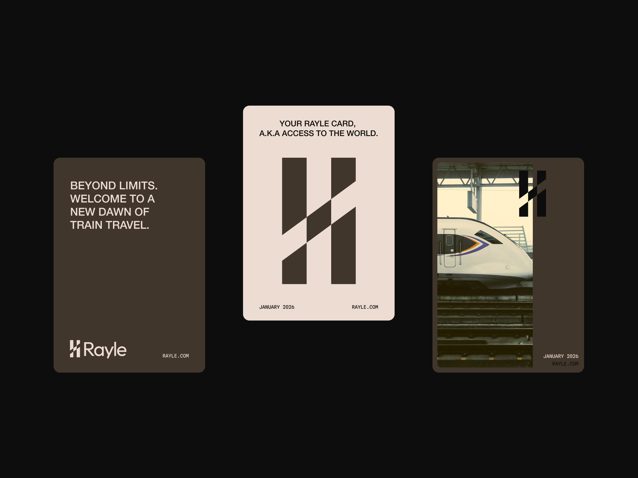 Train member card design for Rayle brand identity