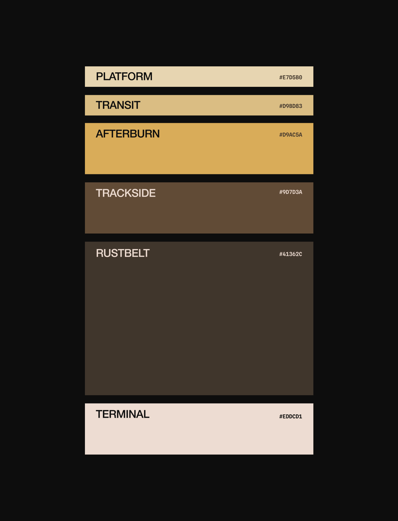Color system for Rayle brand identity transportation design