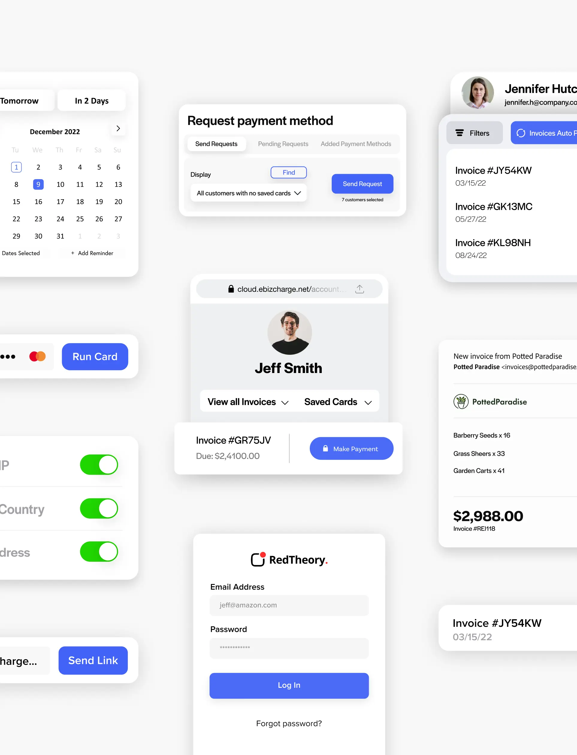 Finance software website UI graphics