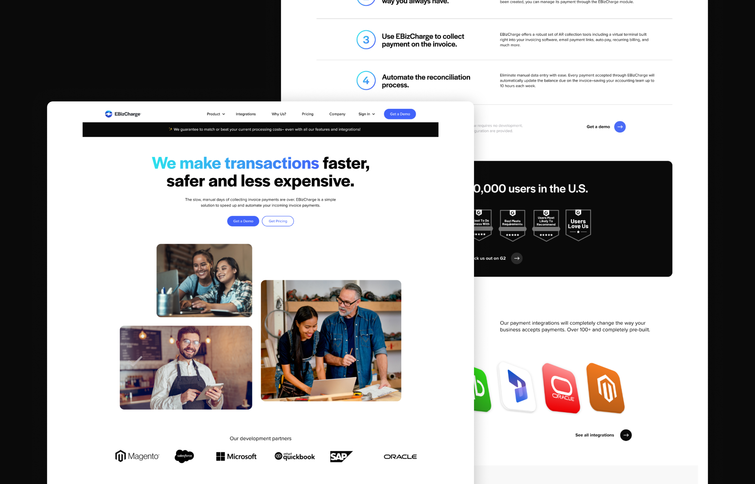 EBizCharge How it Works web page design