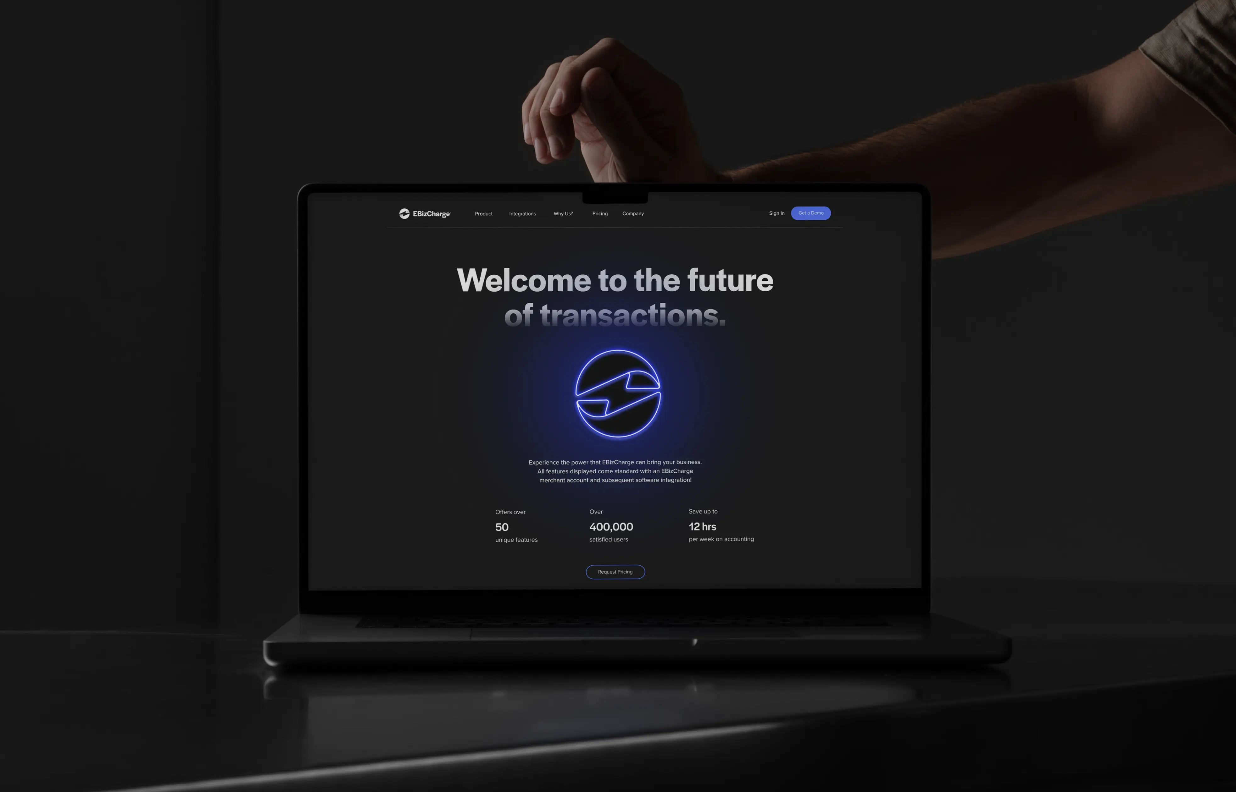 EBizCharge product overview dark mode web design