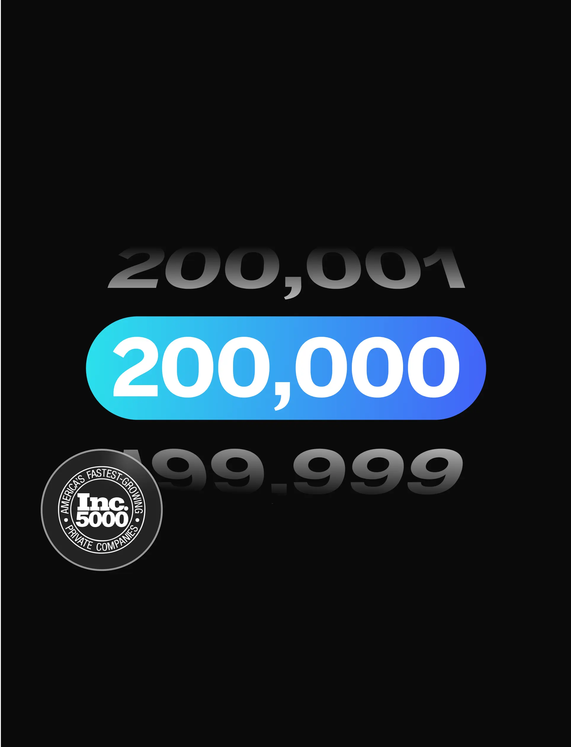 200,000 users Inc 5000 graphic for EBizCharge email design