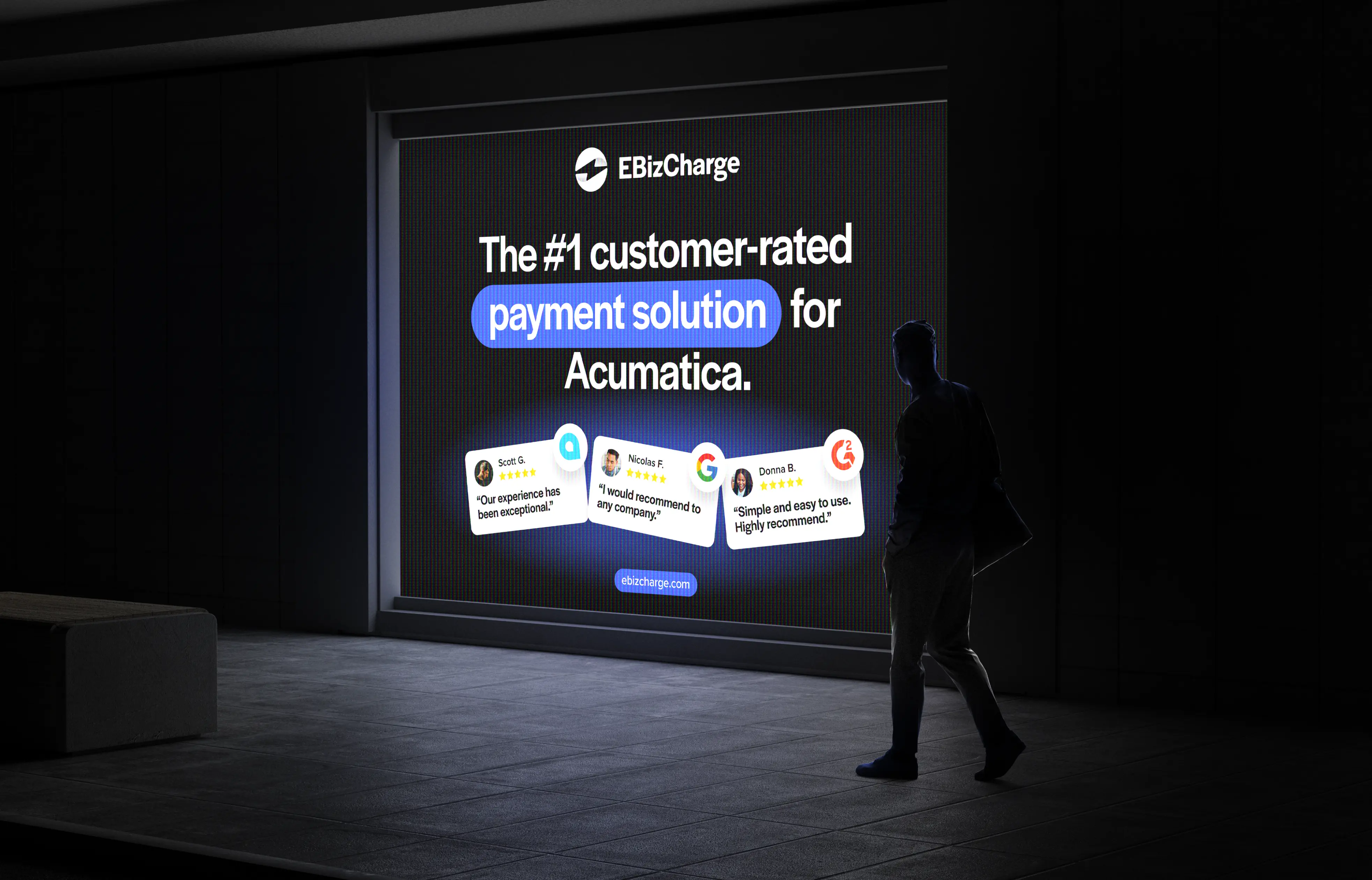 Tradeshow screen advertisement design for in-person ERP event