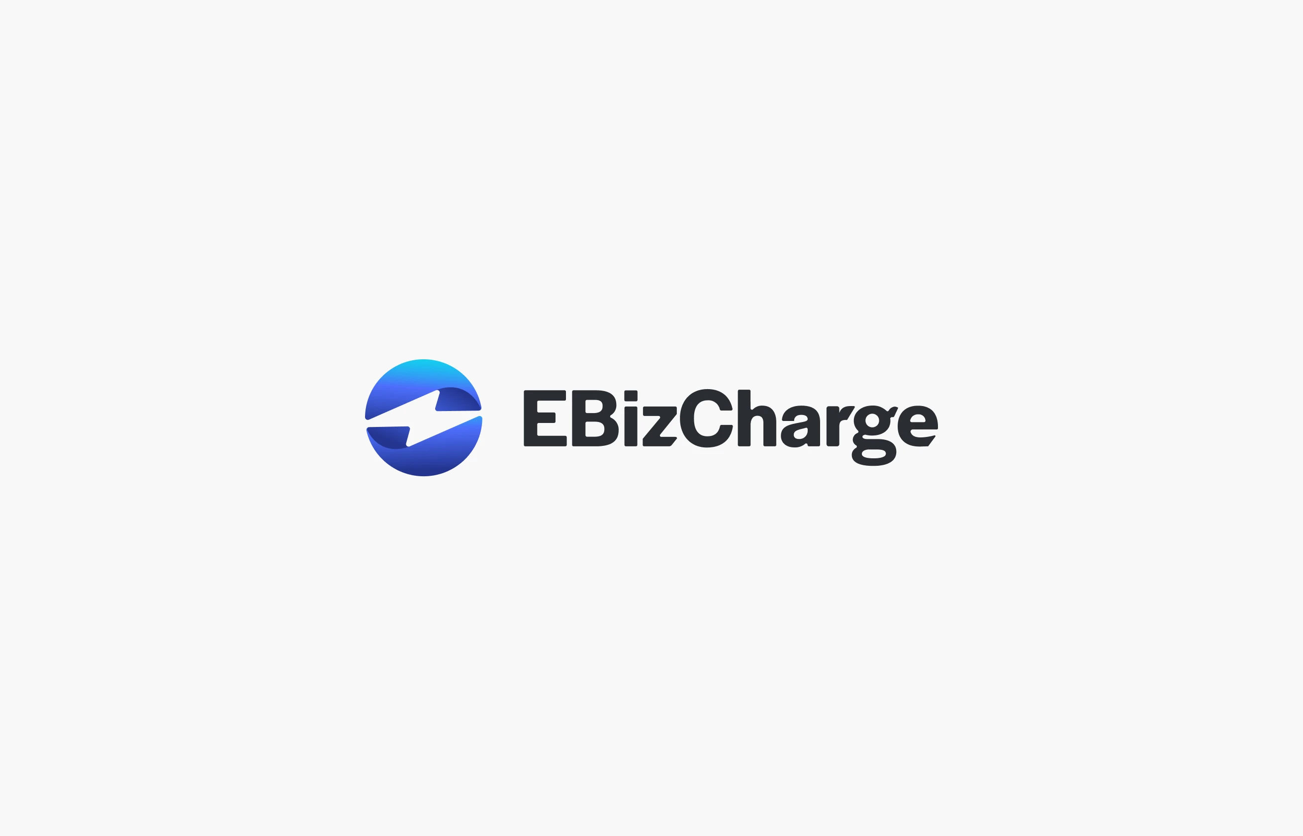 EBizCharge logo design–minimal, clean, gradient, 3D Saas finance logo