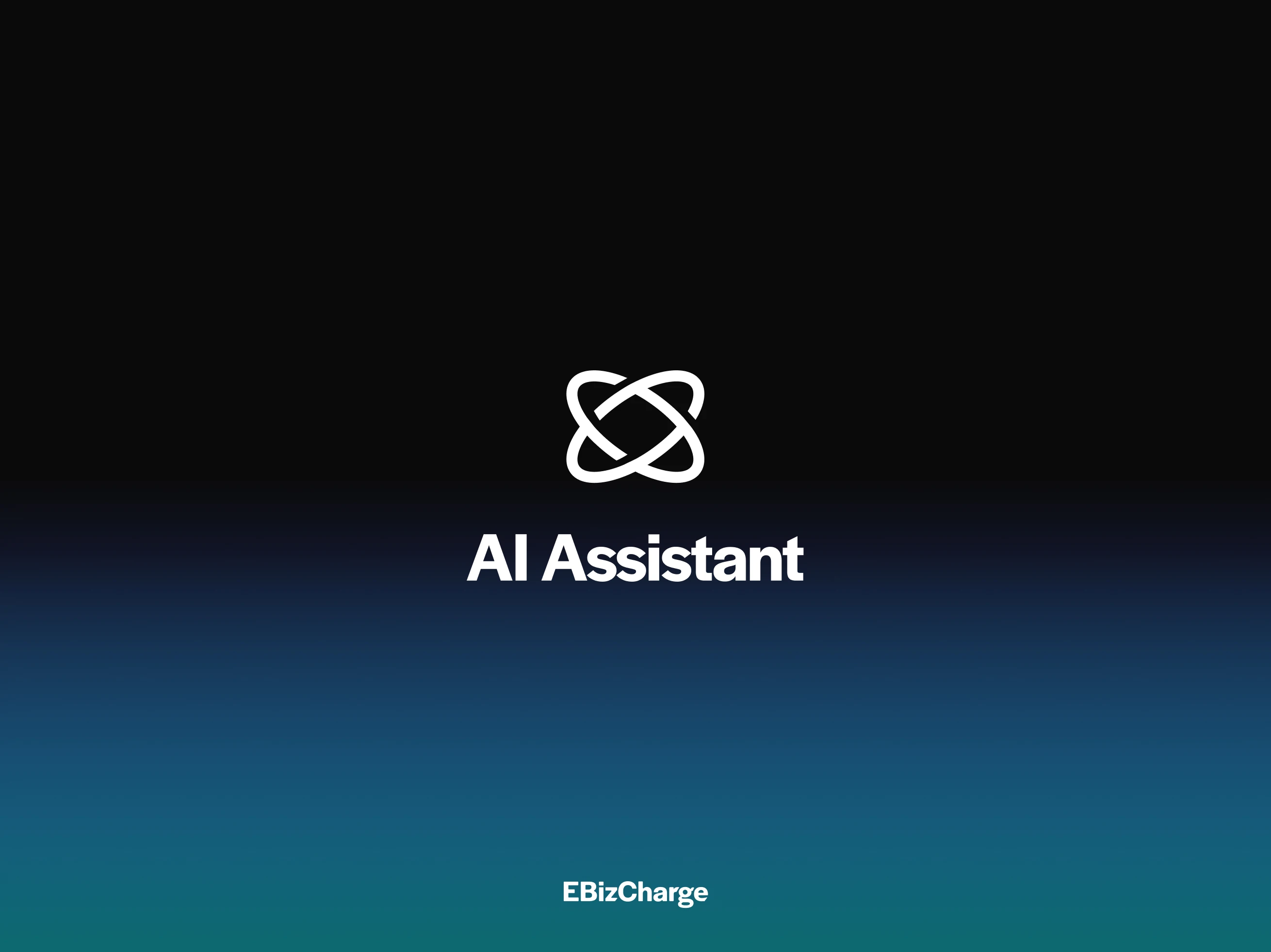 Sleek modern AI logo for finance software called EBizCharge