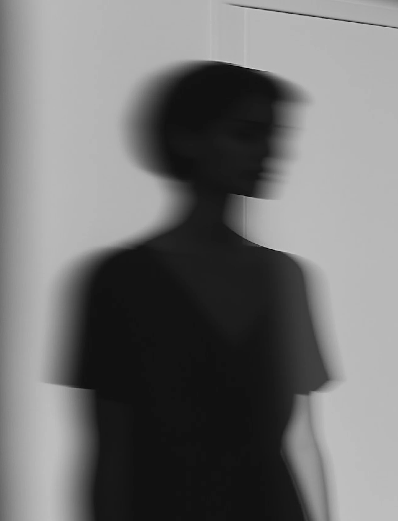 Abstract AI assistant background blur woman
