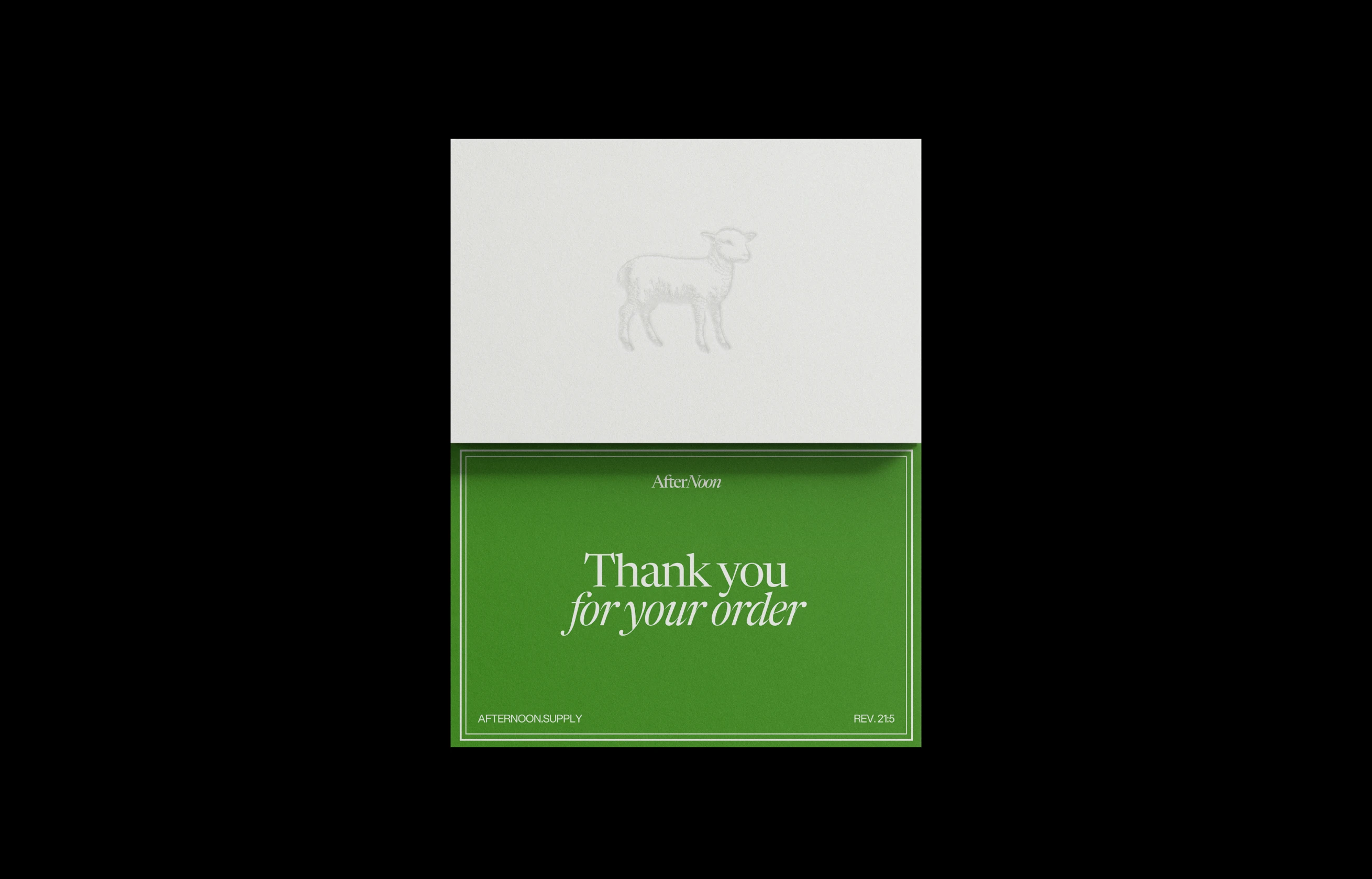 Thank you card print design for Afternoon thrift shop packaging and shipping