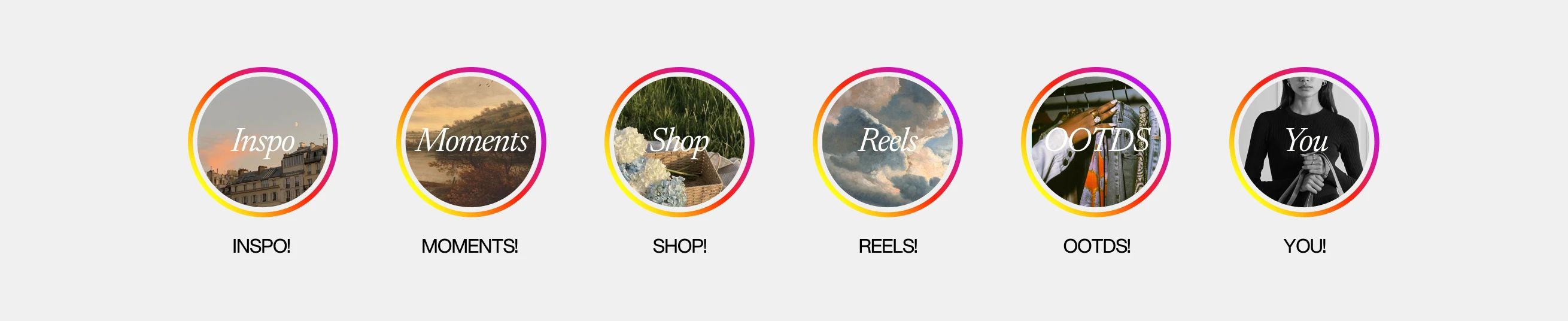 Colorful Instagram story profile picture designs 