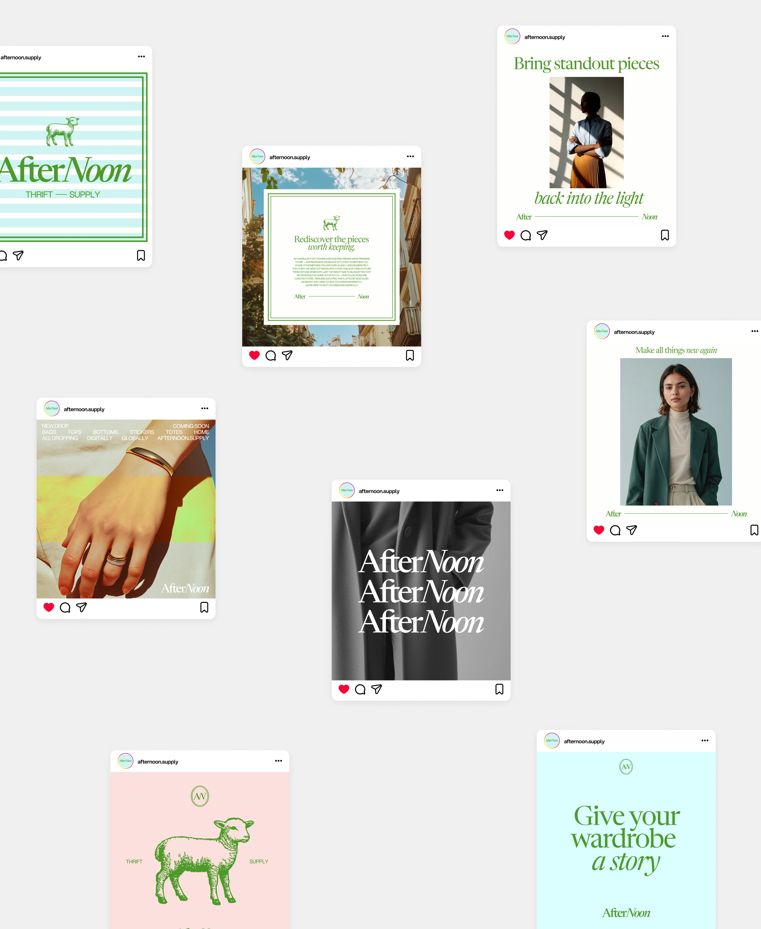 Instagram post graphic designs for Afternoon