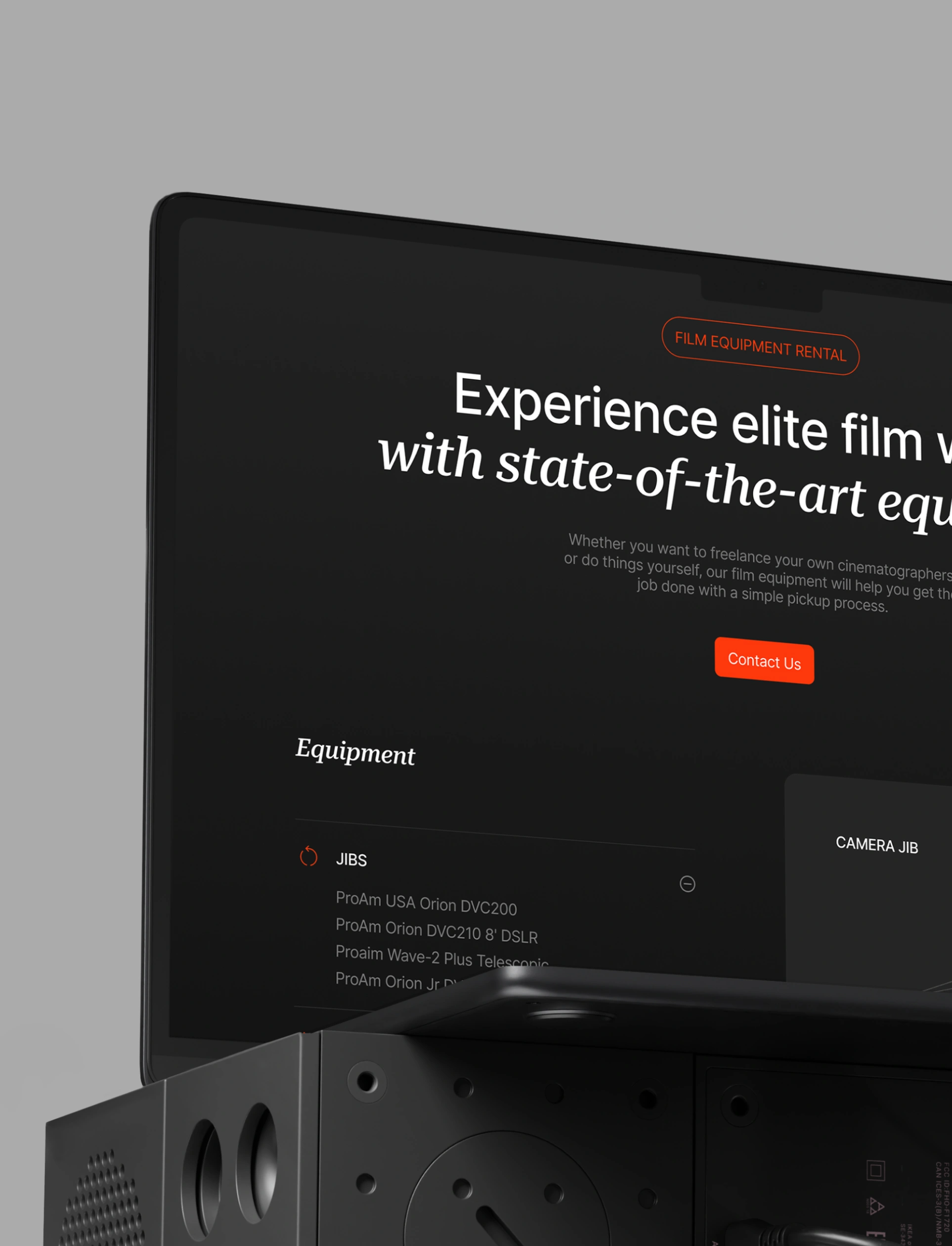 Modern homepage design for All Axis cinema equipment company