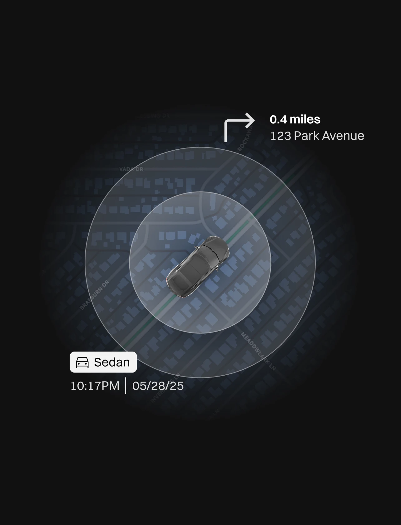 Car GPS location graphic for Onroute Saas website design