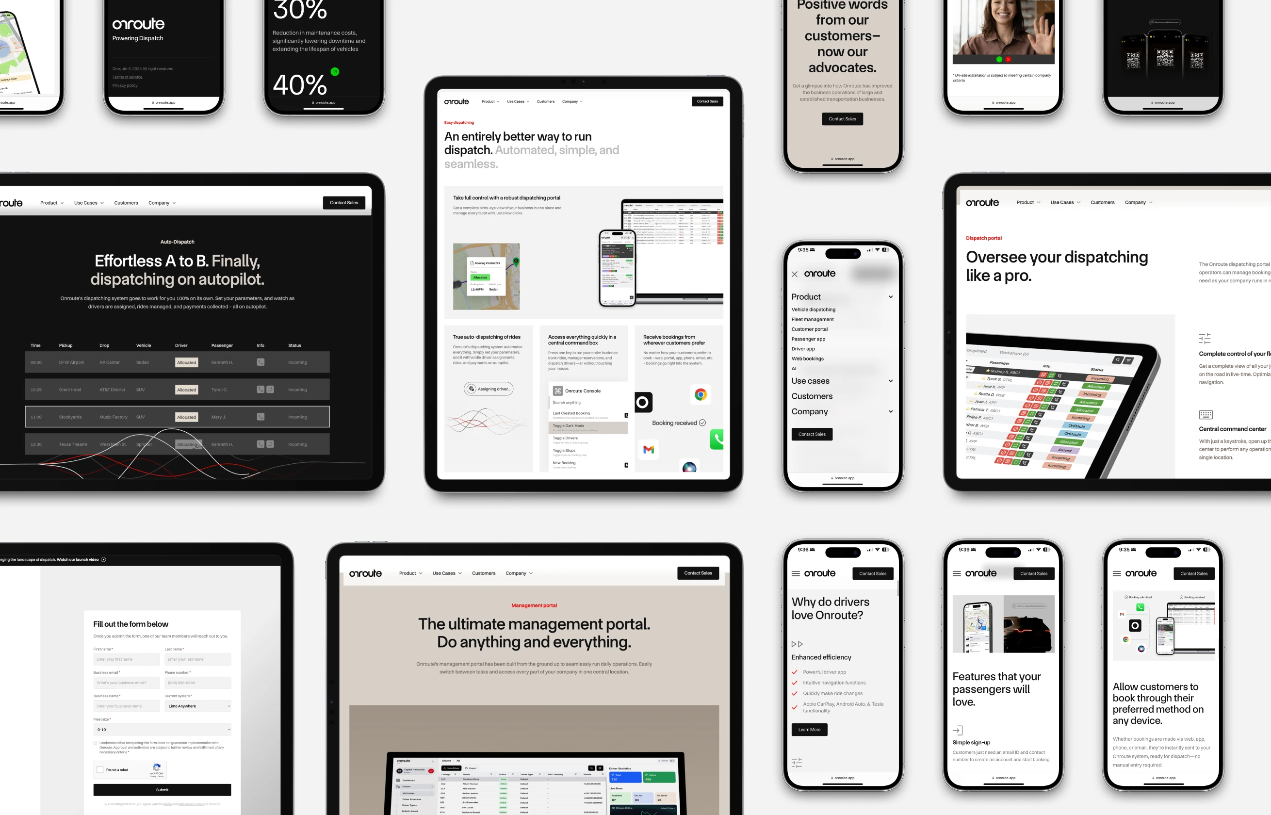 Responsive web design for high-end premium tech software