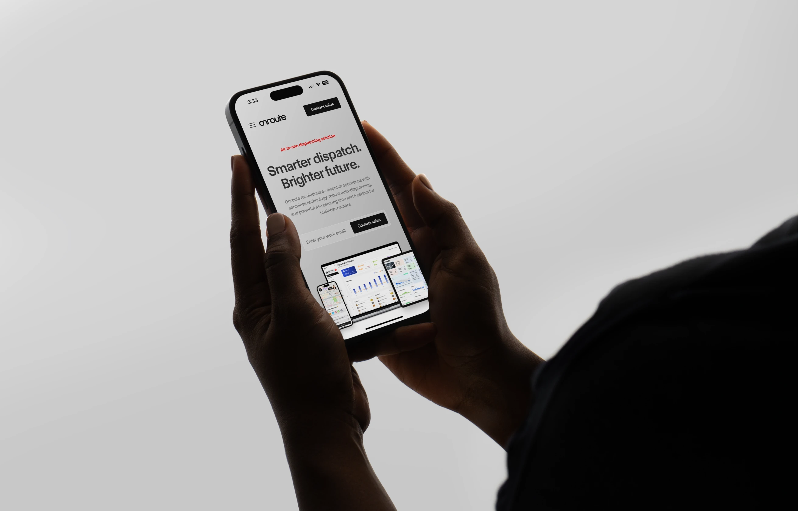 Modern car hire homepage design for Onroute