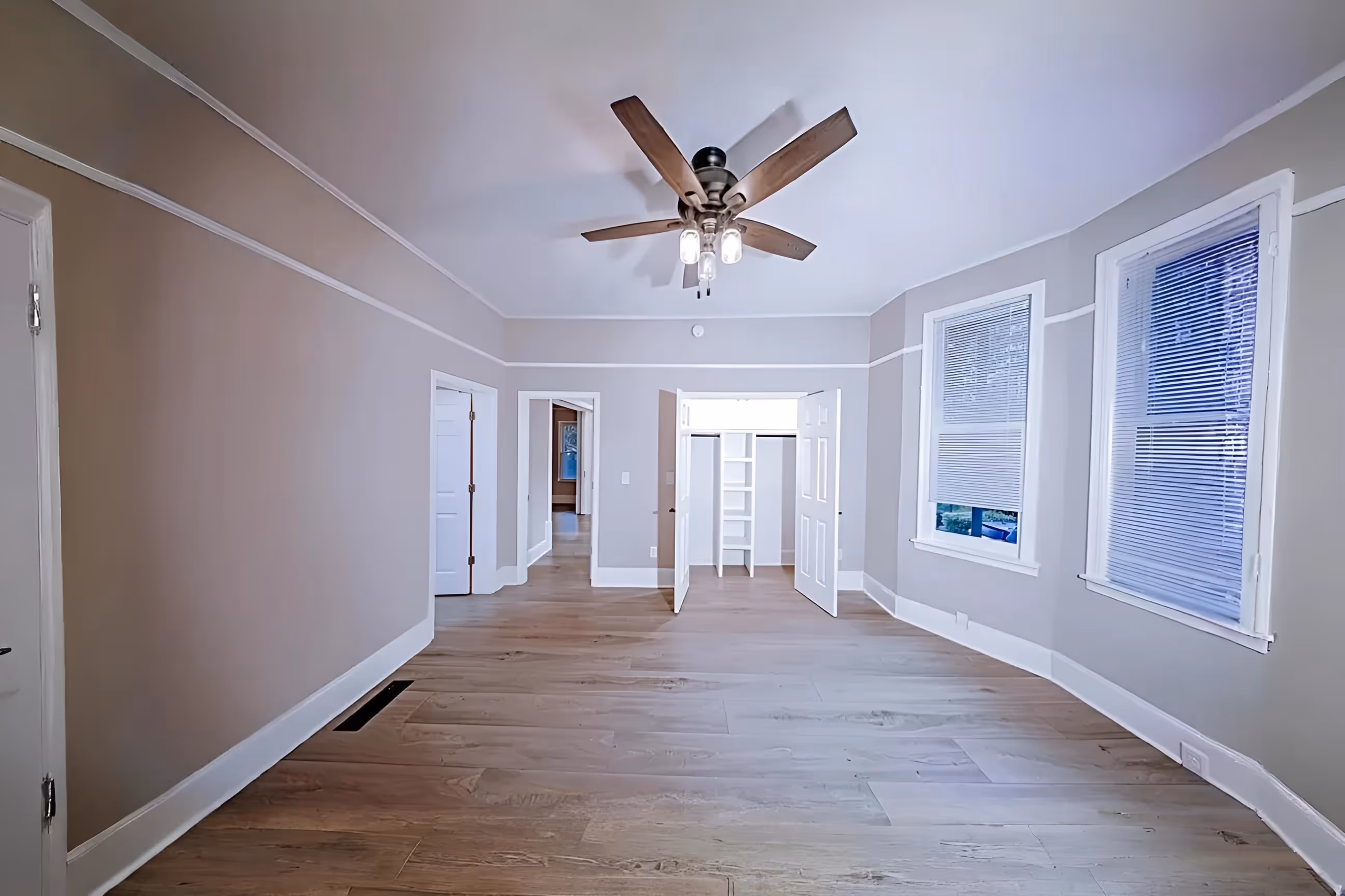Living room and bedroom view in Victorian Village apartments, Marietta