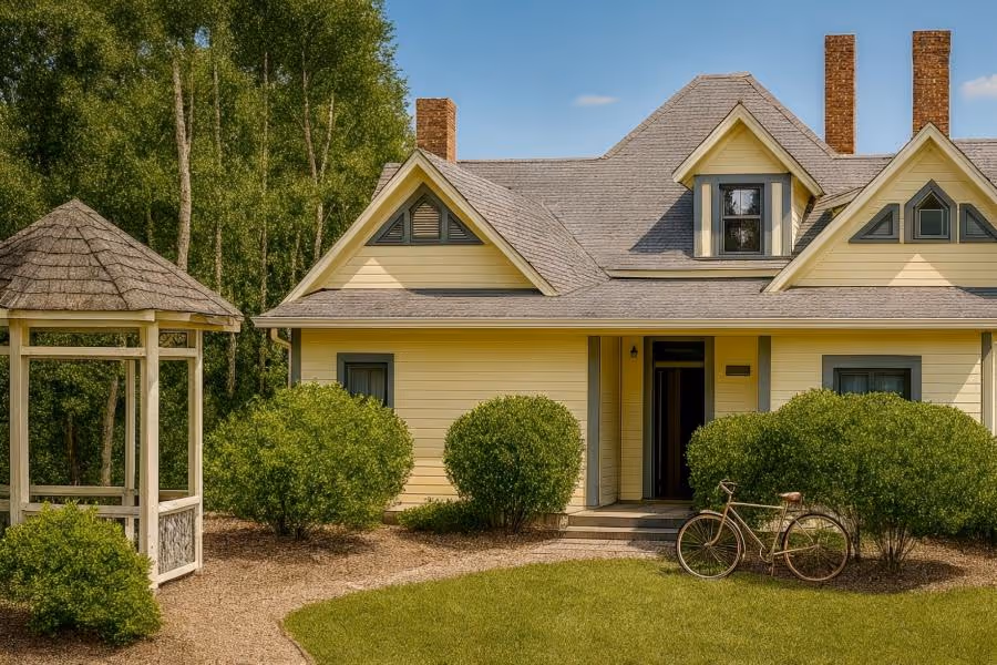 Historic exterior of Victorian Village apartments in Marietta