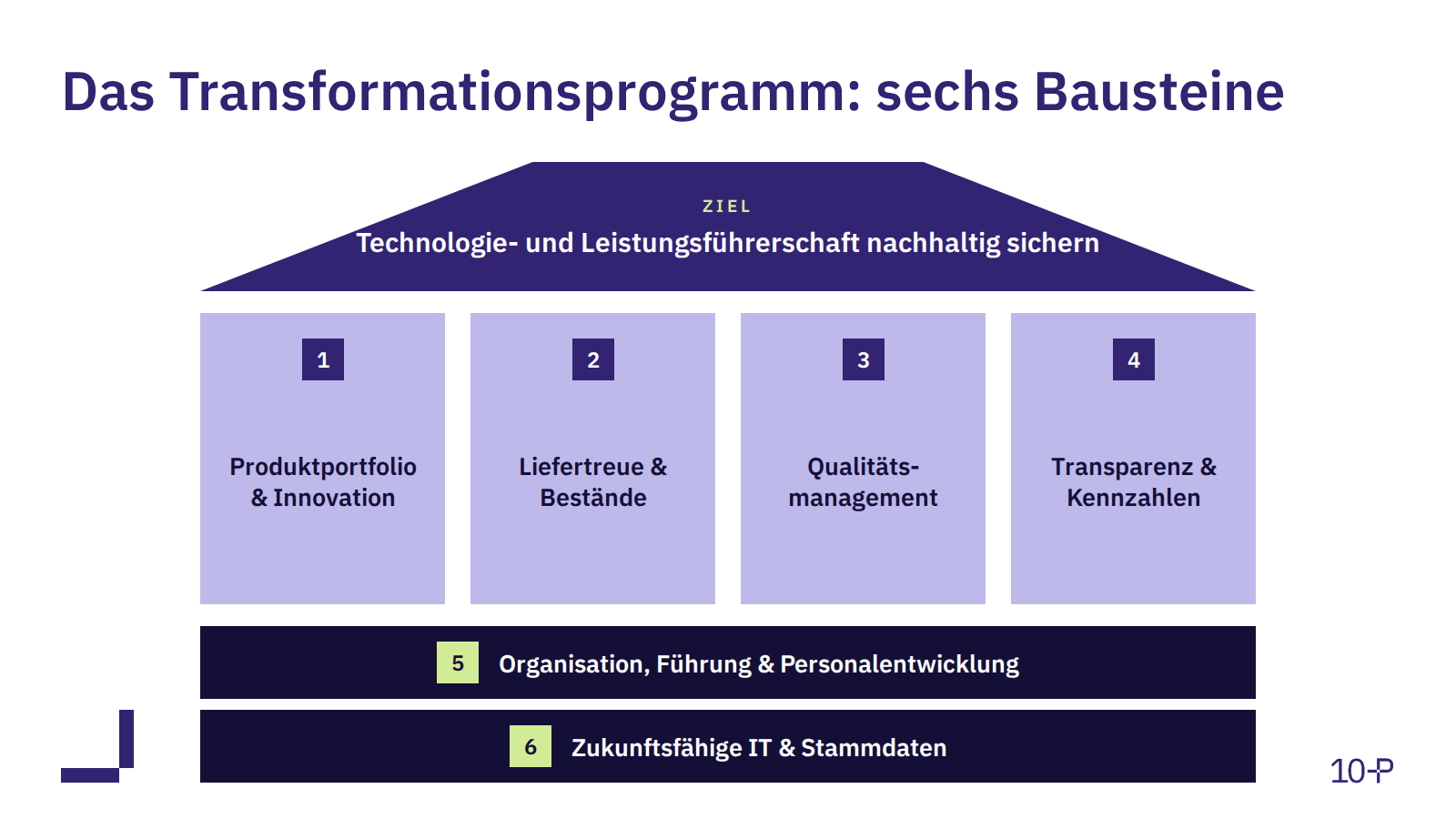Das Transformationsprogramm: sechs Bausteine im House of Excellence