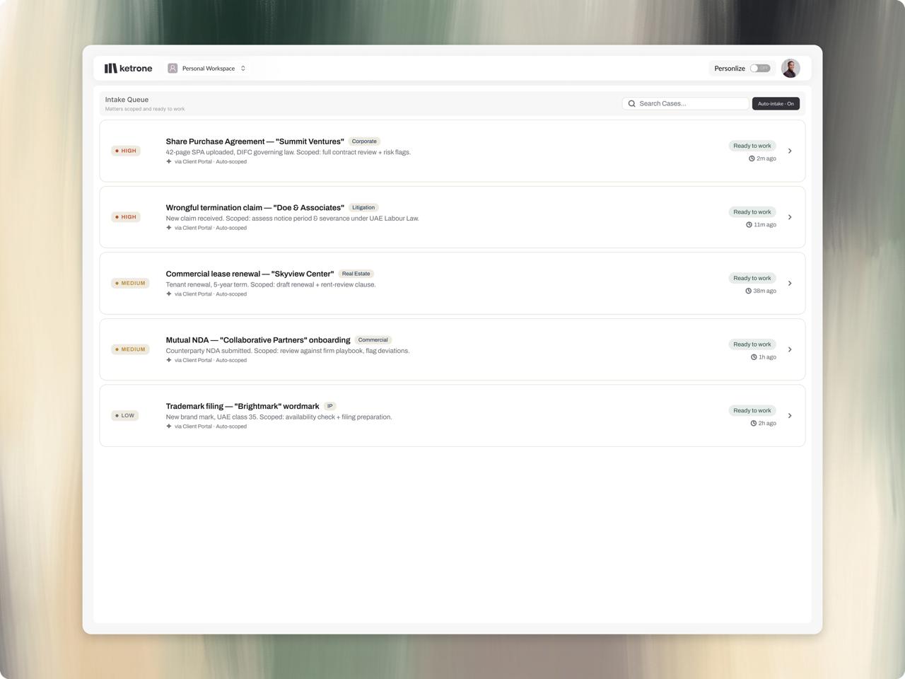 Client Intake.