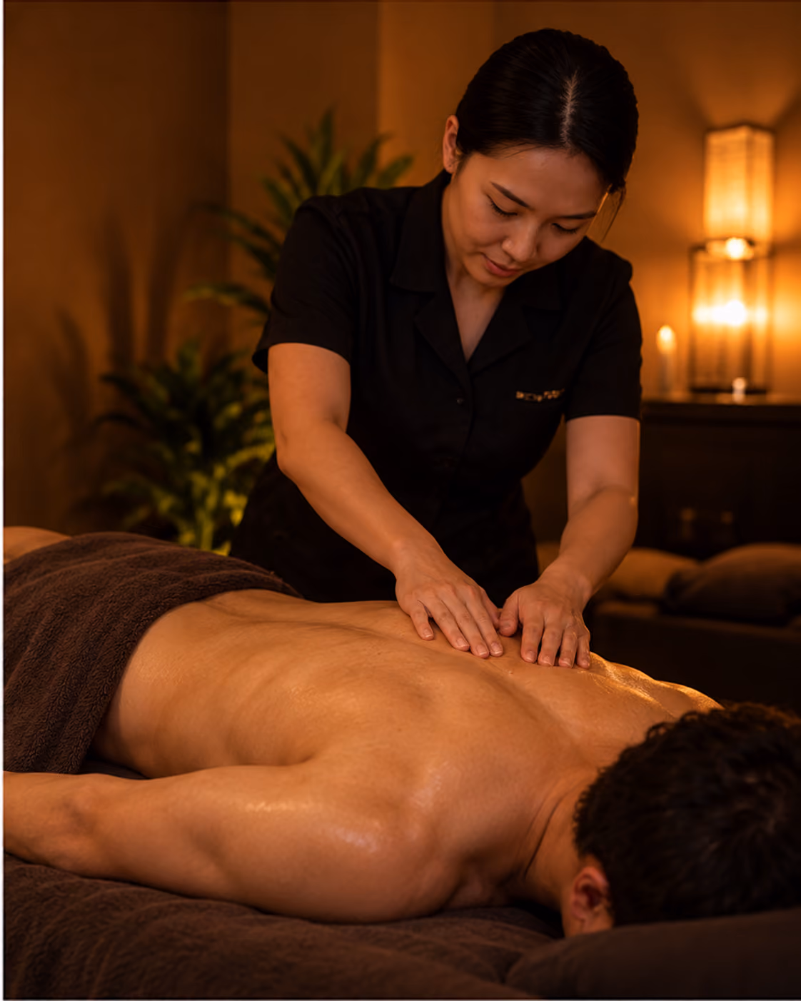 Massage treatment during a private spa event