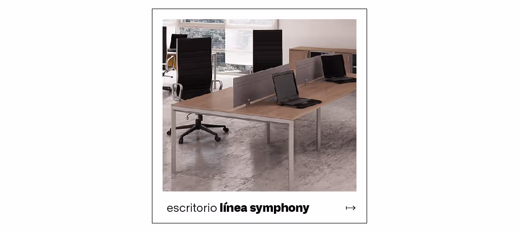 Escritorio de la línea Symphony ambientado en oficina