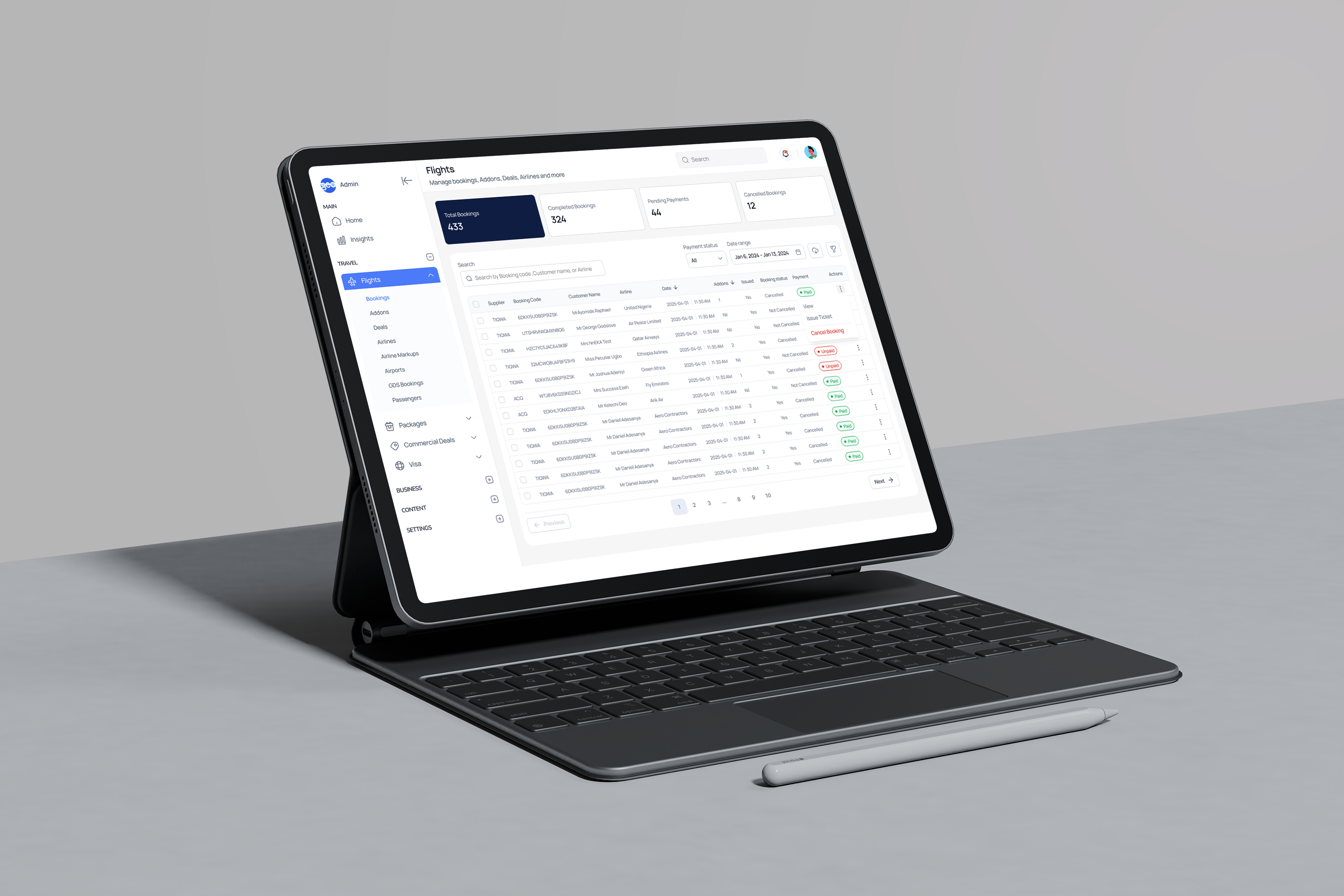 Redesign of GowithGeo (Admin) - An admin web application for a Travel Company