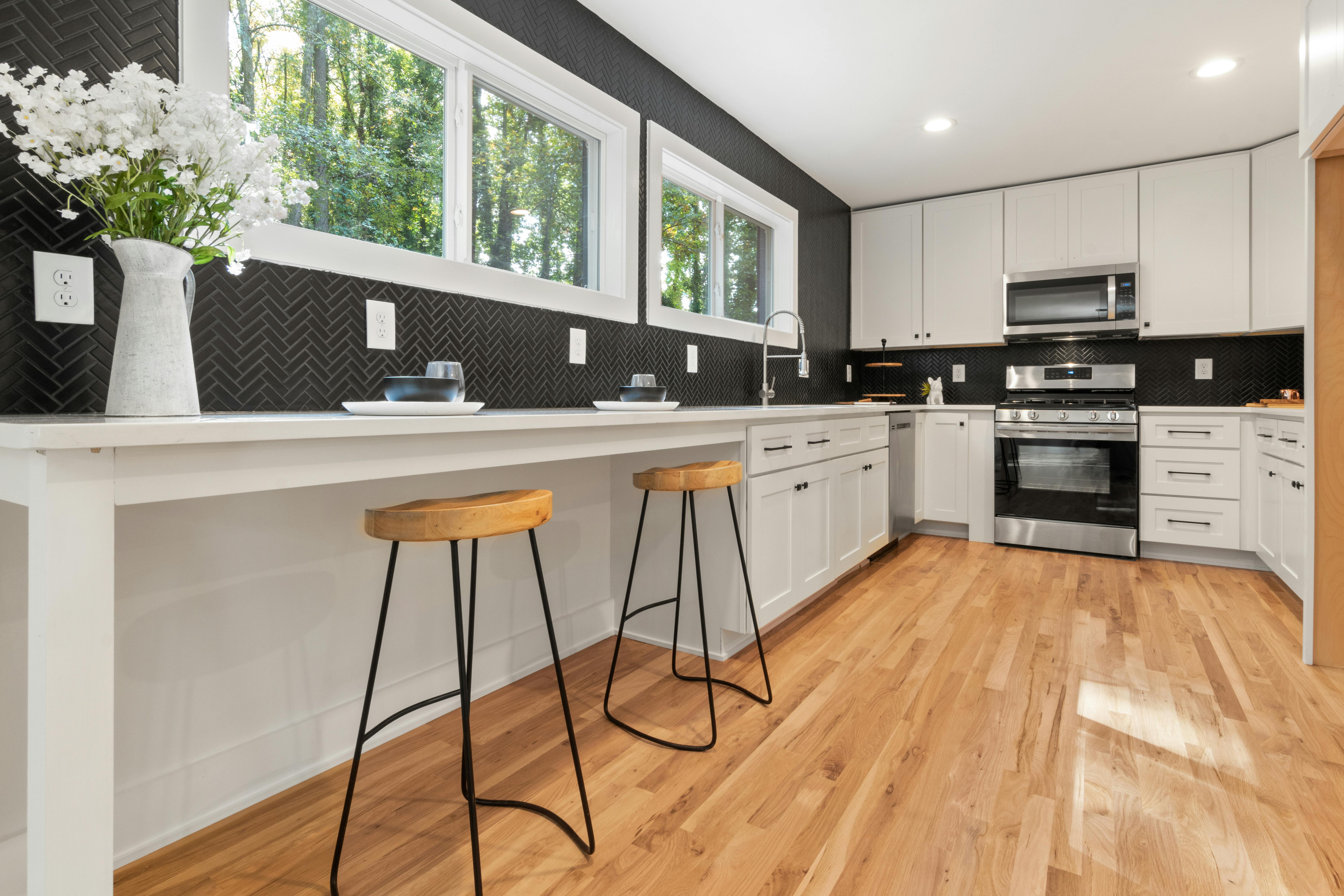 Description: Transform your kitchen affordably by painting cabinets, updating hardware, refreshing lighting, or adding a new backsplash for maximum impact.