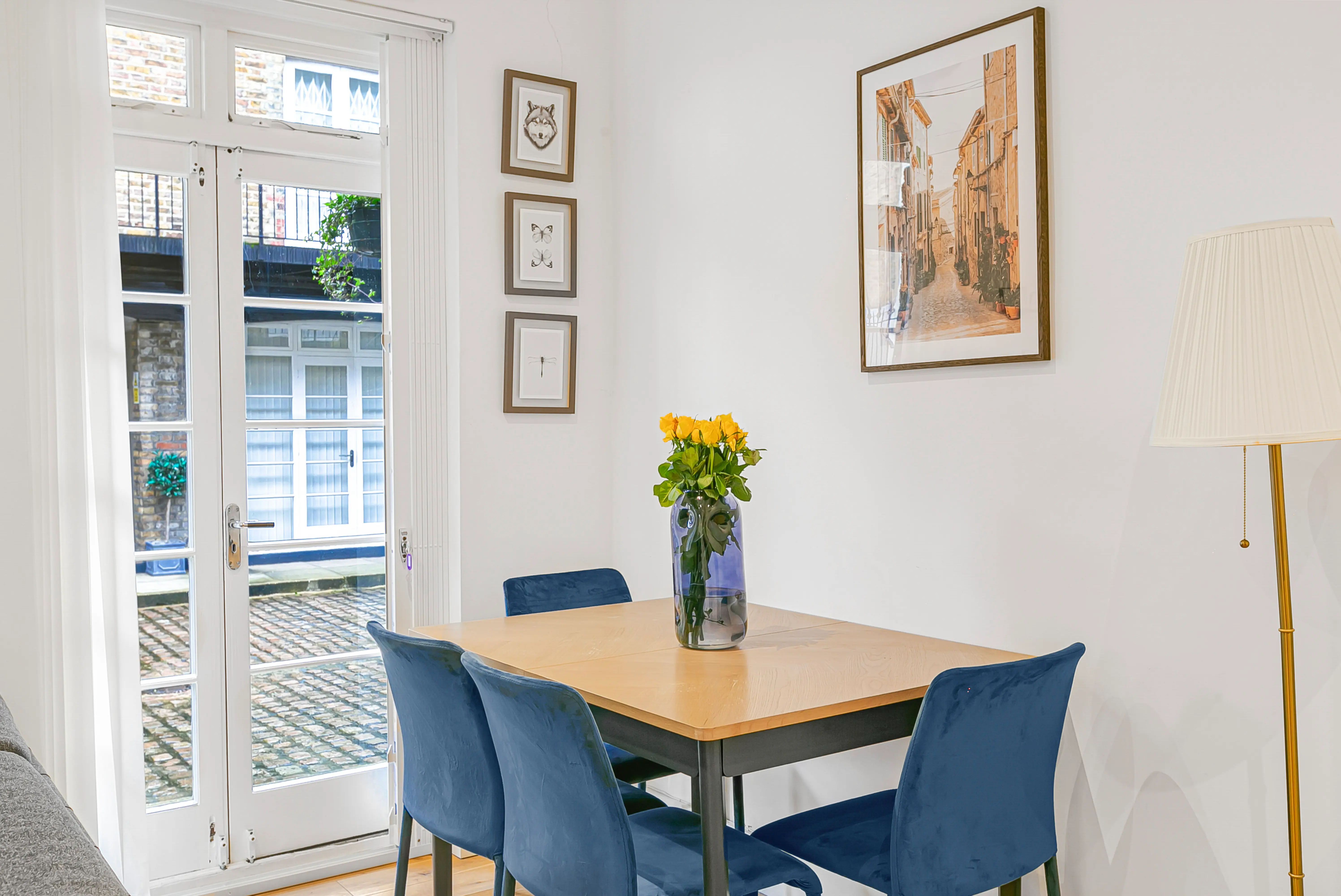 Dining area with a stylish table set for four in the heart of the home