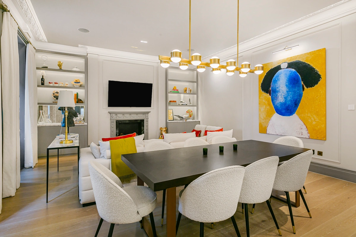 Dining table set for four in a chic and modern environment
