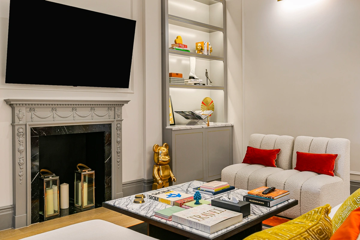 Spacious lounge area blending comfort and upscale design