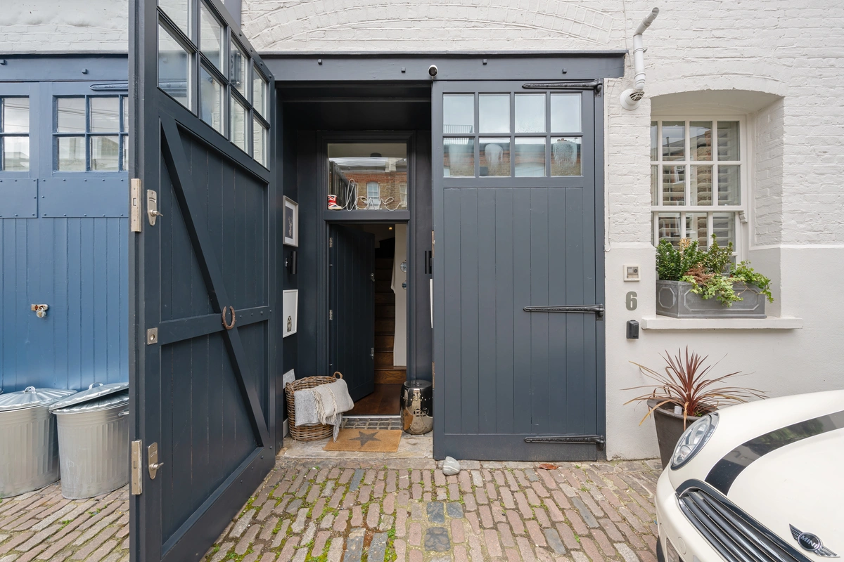 Inviting front entrance with classic British architecture