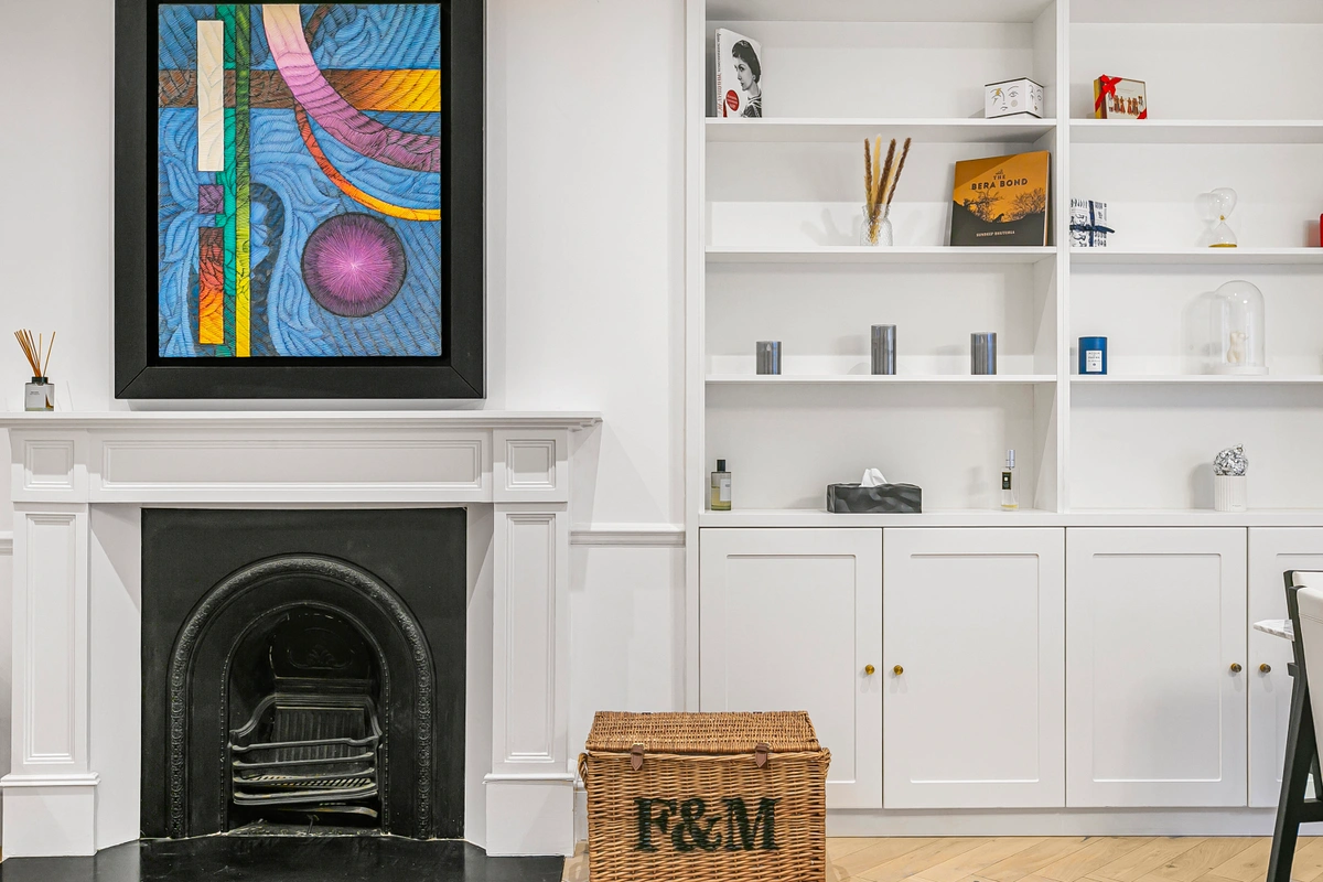 Wide-angle view of the luxurious apartment with spacious rooms